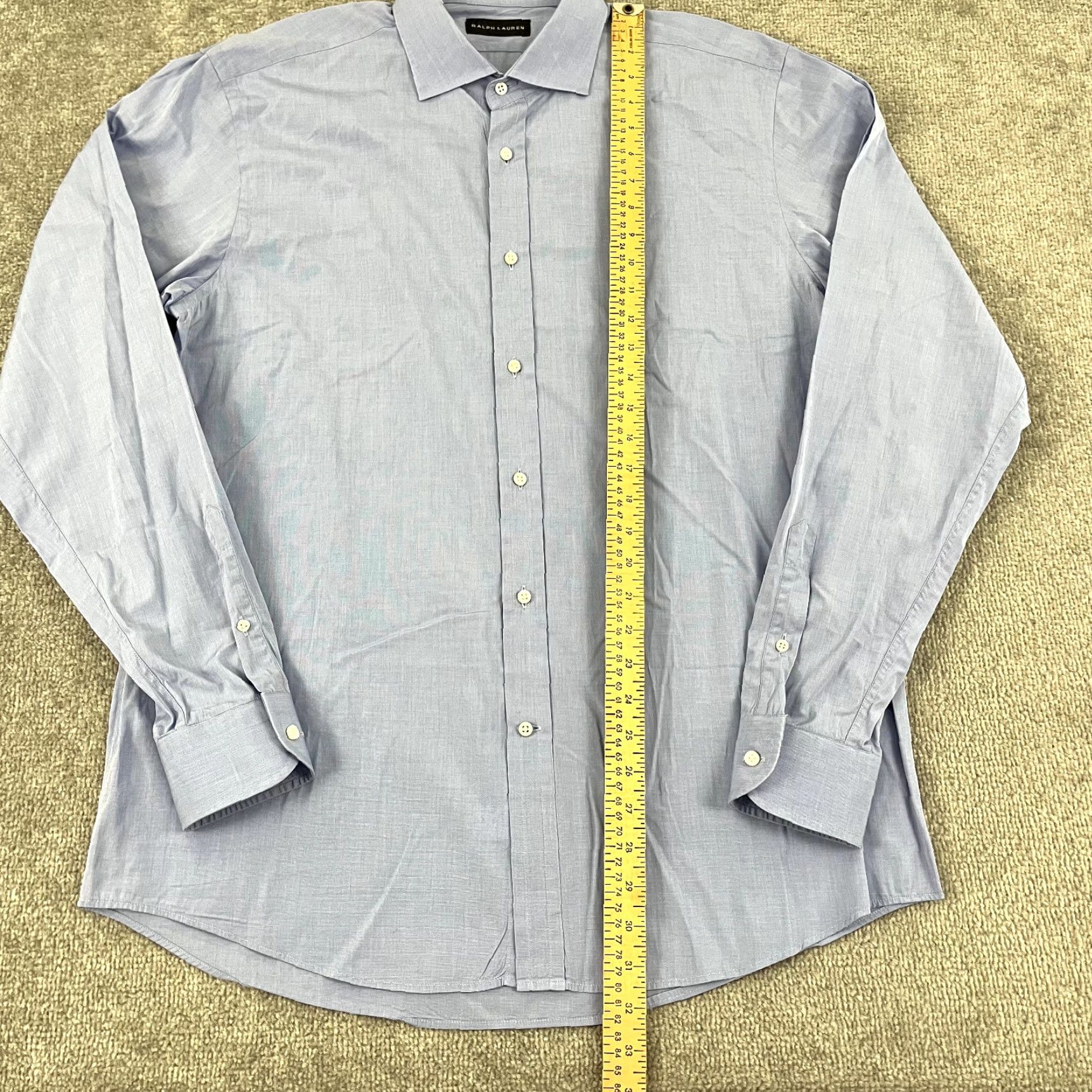 Ralph Lauren Ralph Lauren Black Label Shirt Mens 17 Blue Dress Shirt Cotton Button Up Preppy Size 46R - 4 Thumbnail