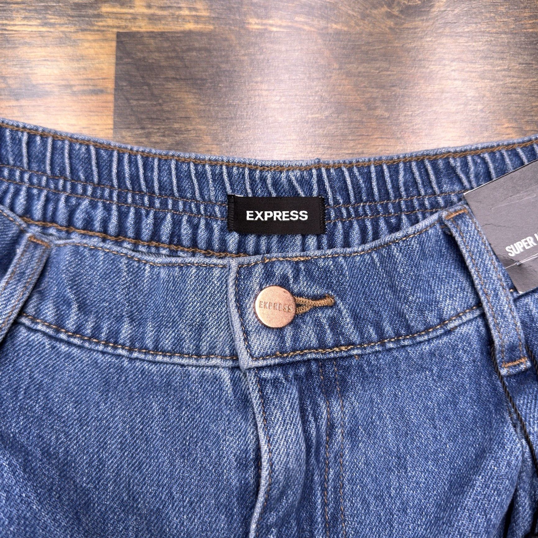 Express Express Denim Shorts Womens Medium Pleated Stretch High Rise Short Size 32" / US 10 / IT 46 - 4 Thumbnail