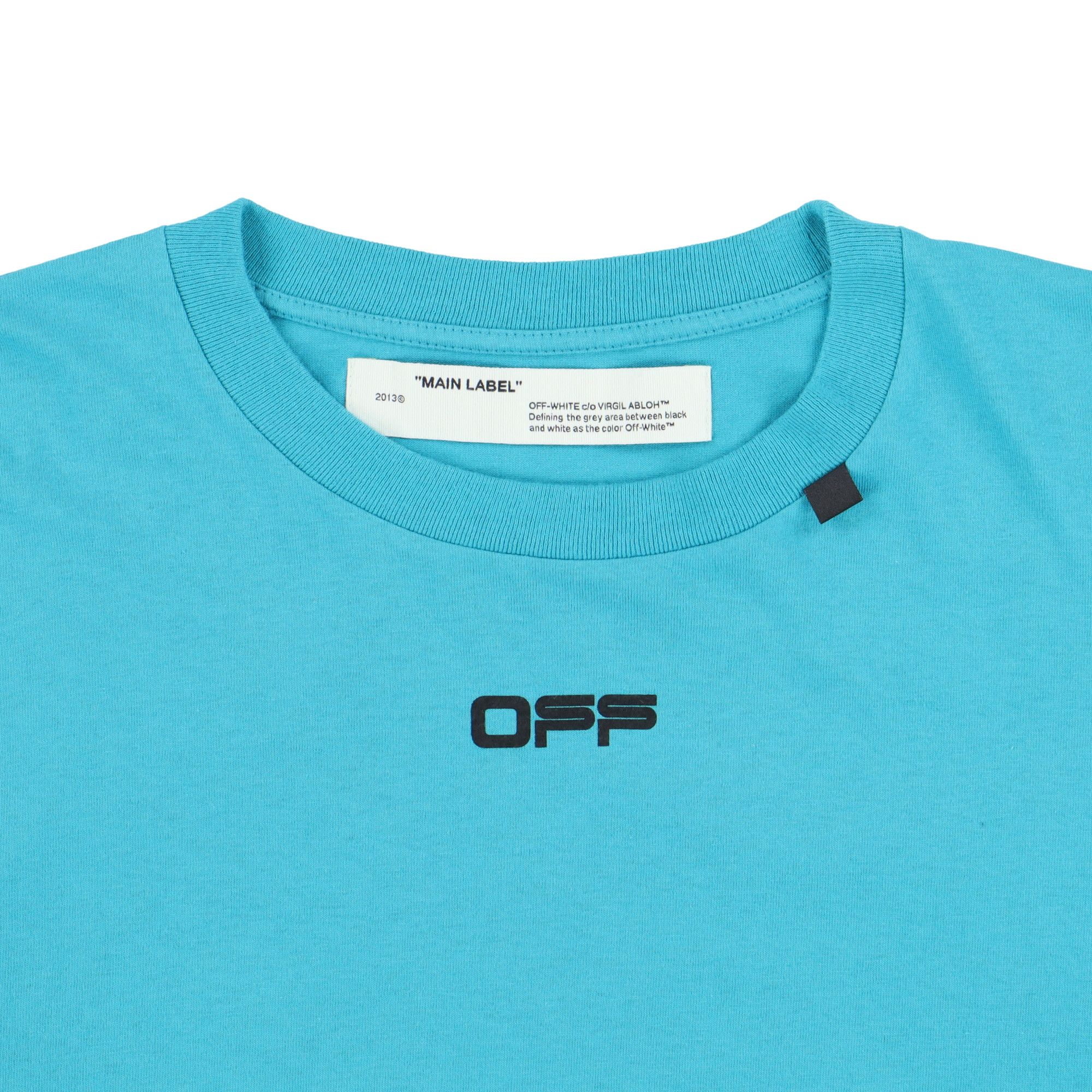 Off-White Blue Wavy Line Logo Oversized Double Layer T-shirt Size US M / EU 48-50 / 2 - 3 Thumbnail