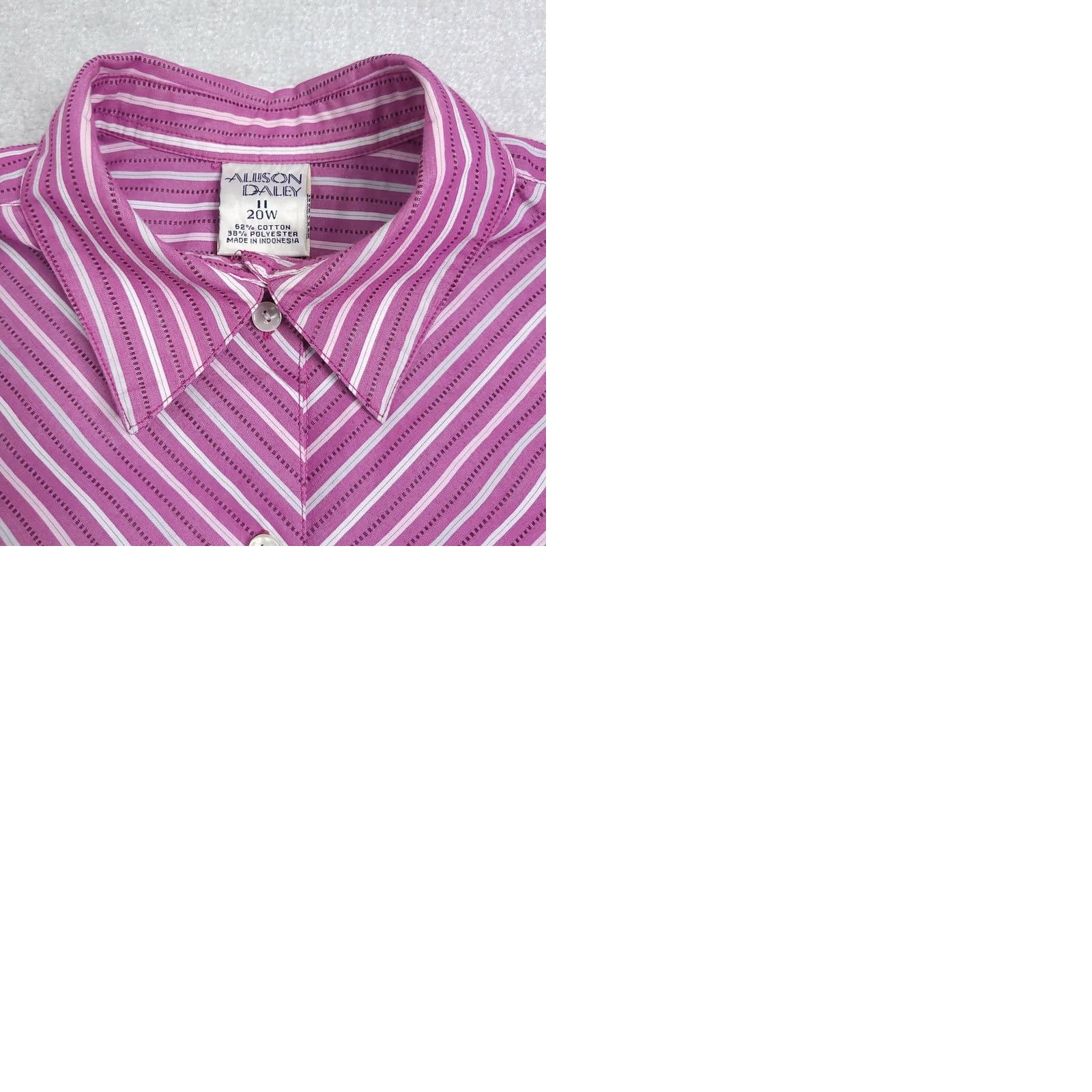 Vintage Vintage Allison Daley Button Up Shirt Womens 20W Purple Short Sleeve Stripe Size 3XL / US 20-22 - 9 Thumbnail