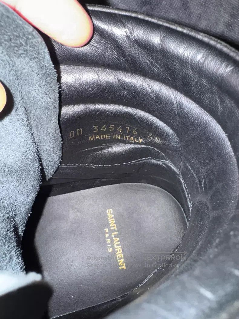 Saint Laurent Paris Saint Laurent Paris Blue and Black Leather High Top Sneake Size US 7 / EU 40 - 6 Thumbnail