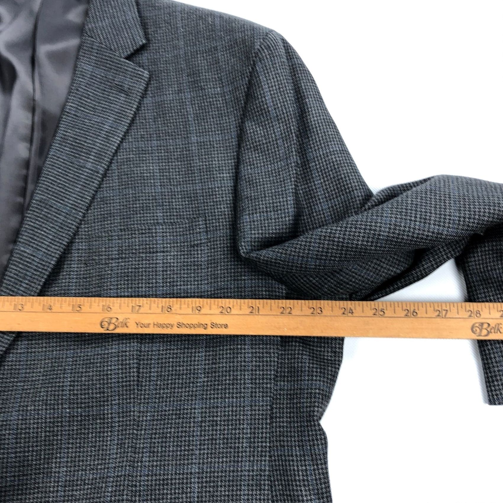 Ralph Lauren Ralph Lauren Blazer 46R Gray Glen Check Plaid 2 Button Silk Wool Jacket Single-Breasted Mens Regular Notch Lined Dry Clean Only Vintage: No Size 46R - 7 Thumbnail