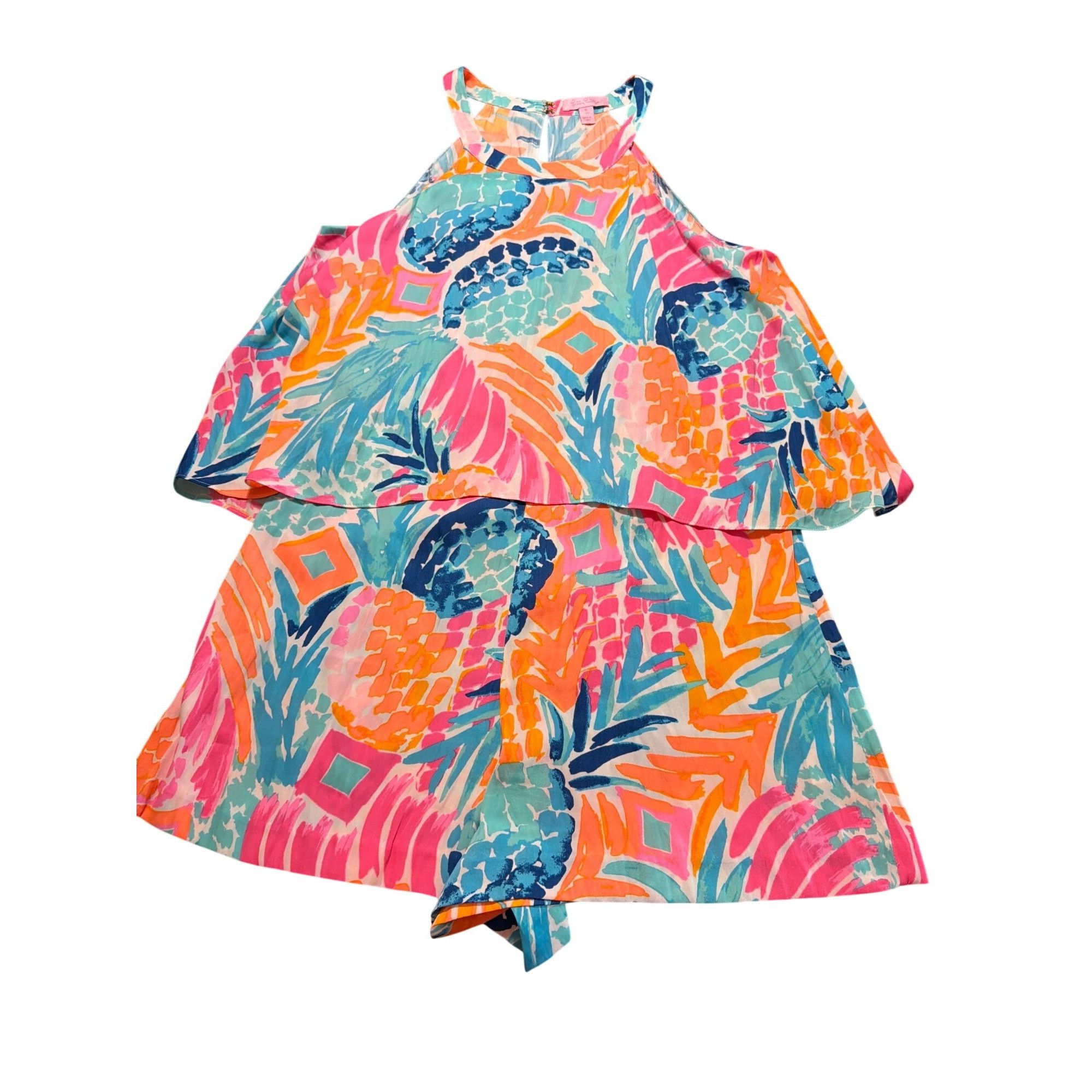 Lilly Pulitzer Lilly Pulitzer Edona Romper Goombay Smashed Print Halter Pin Size 28" / US 6 / IT 42 - 1 Thumbnail