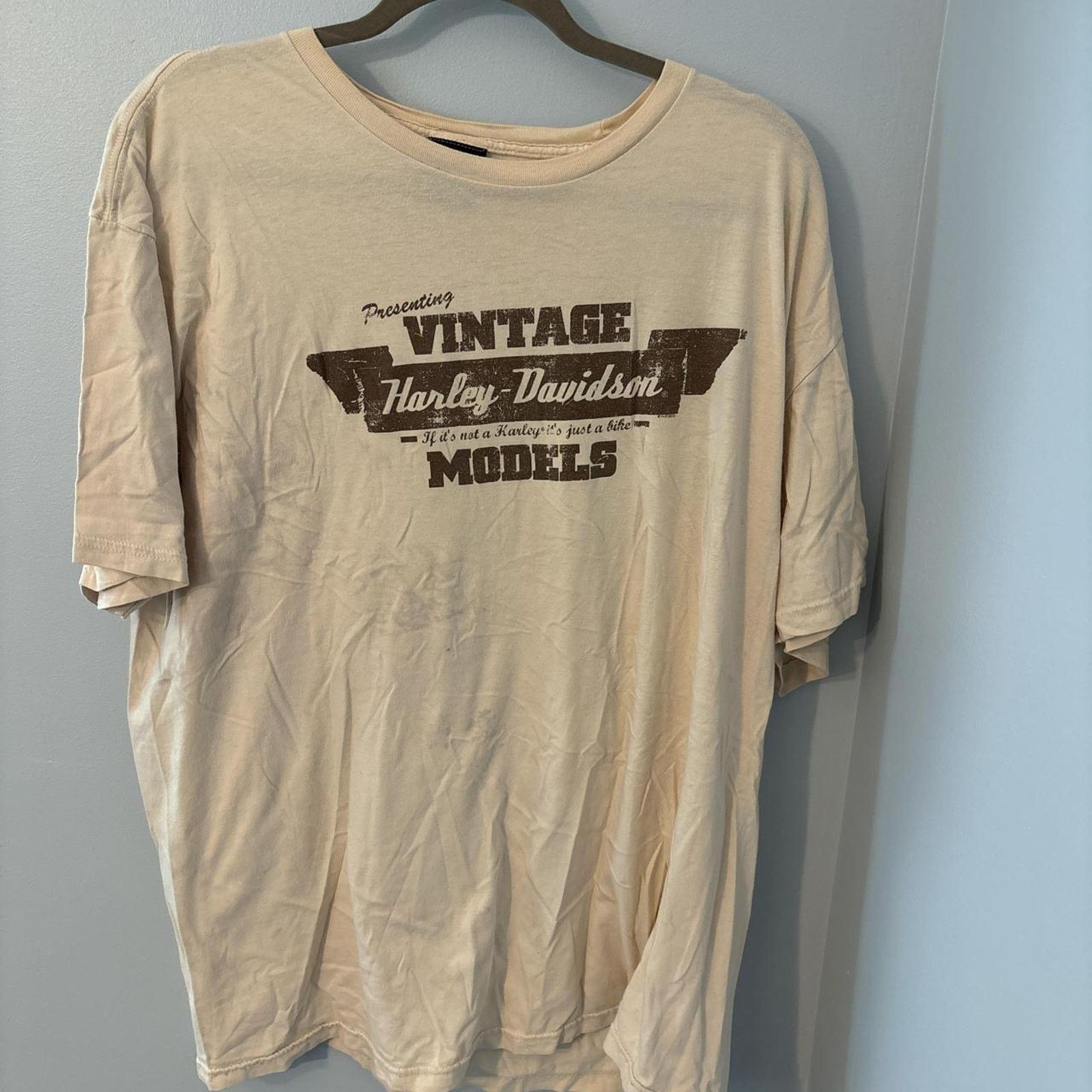 Harley Davidson Cream harley davidson vintage t-shirt Size US XXL / EU 58 / 5 - 1 Thumbnail