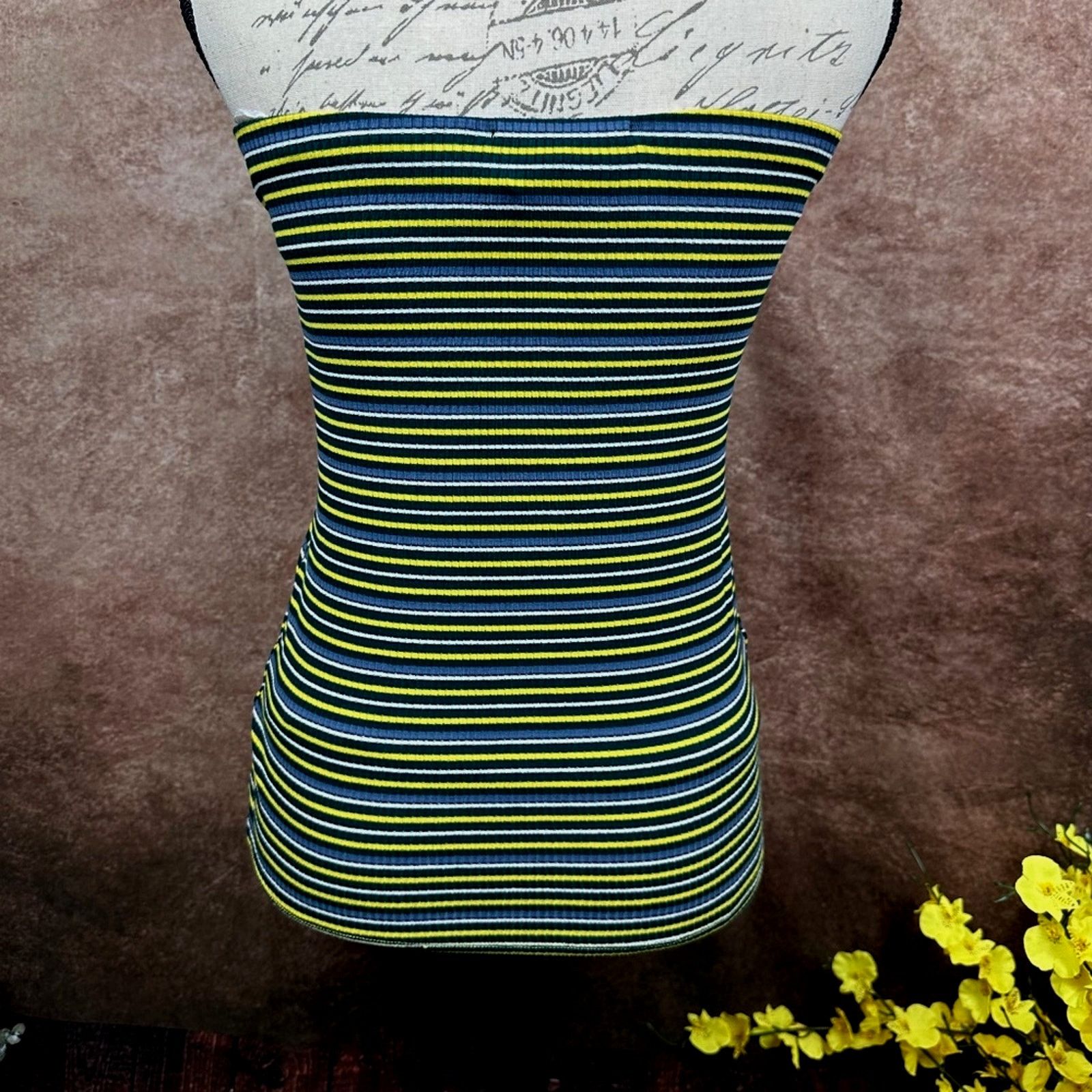 Other Olivaceous Striped Tube Top - Yellow/Green/Blue/White size M Size M / US 6-8 / IT 42-44 - 8 Thumbnail