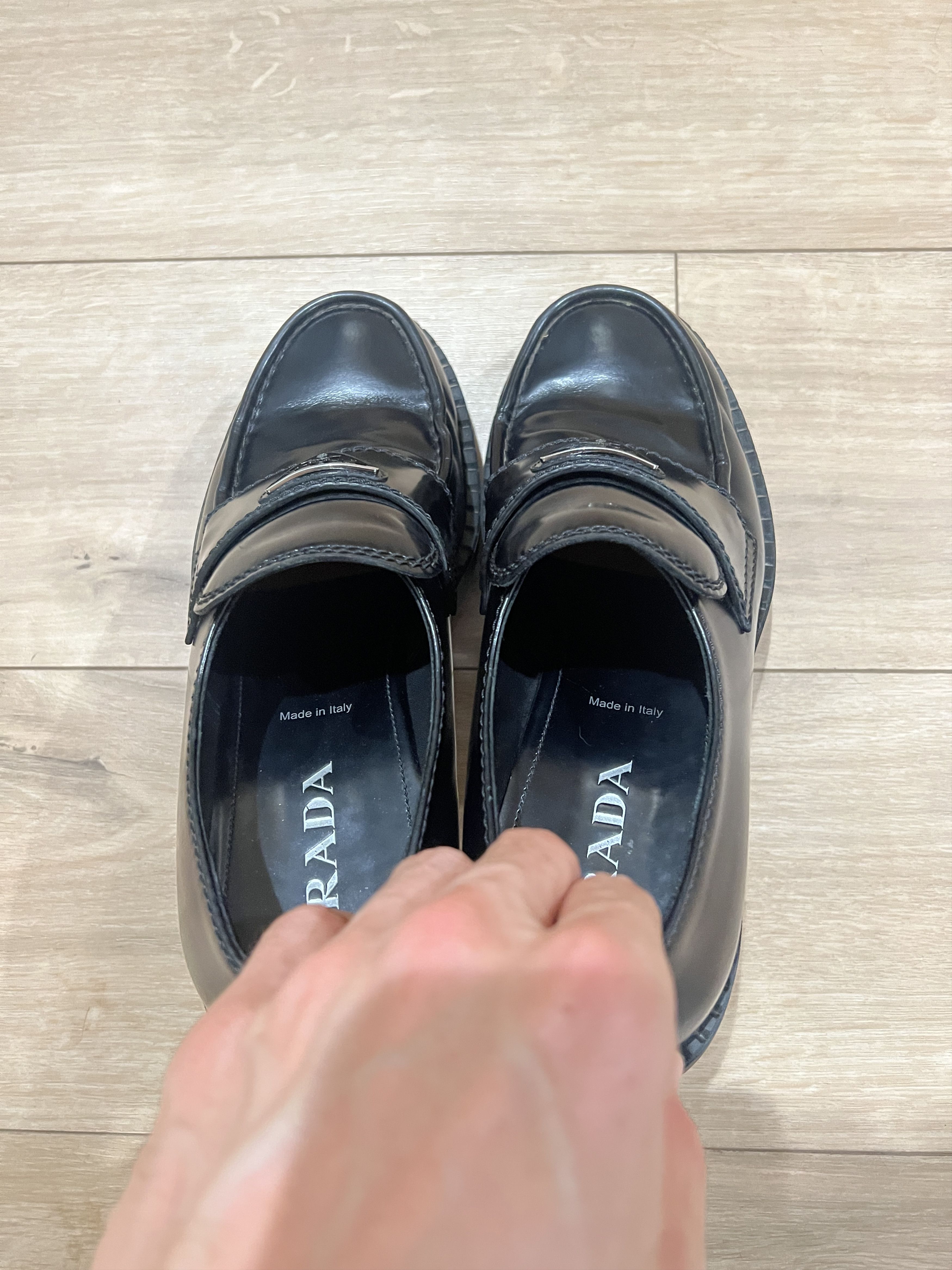 Prada Prada Black Chocolate Brushed Leather Loafers w Box Dust Bag Size US 9.5 / EU 42-43 - 5 Thumbnail