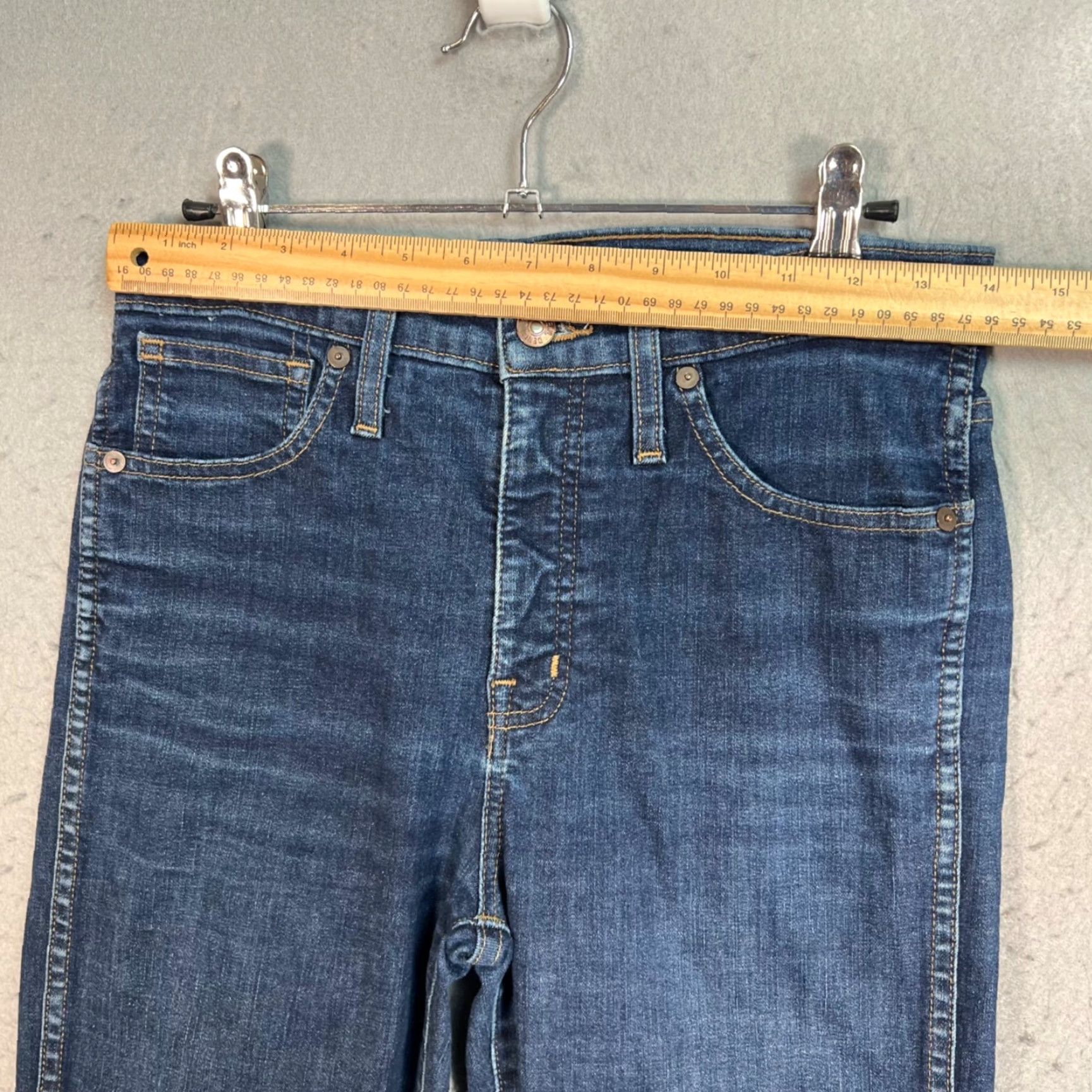 Madewell Madewell Jeans 5-Pocket High Skinny Denim Adult Womens 27 Tall 10" Rise Medium Wash Stretch Blue Size 27" / US 4 / IT 40 - 6 Thumbnail