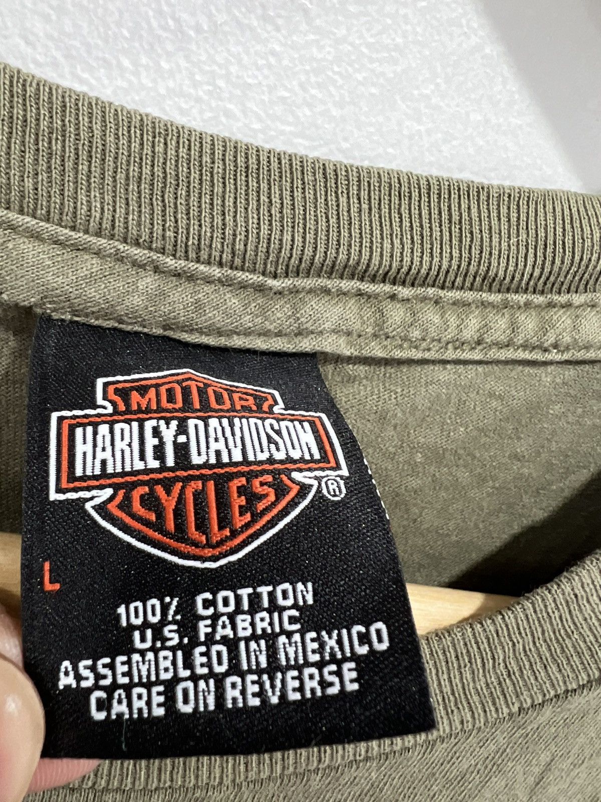 Harley Davidson Vintage Harley Davidson Tee Shirt olive green Size US L / EU 52-54 / 3 - 4 Thumbnail