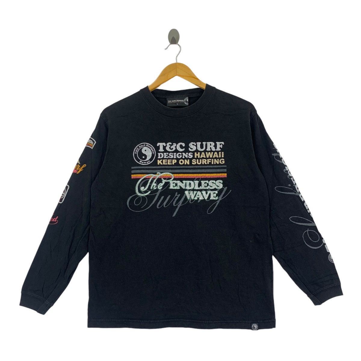 Vintage T&C SURF DESIGNS HAWAII The Endless Wave Tee Shirt Size US L / EU 52-54 / 3 - 1 Thumbnail