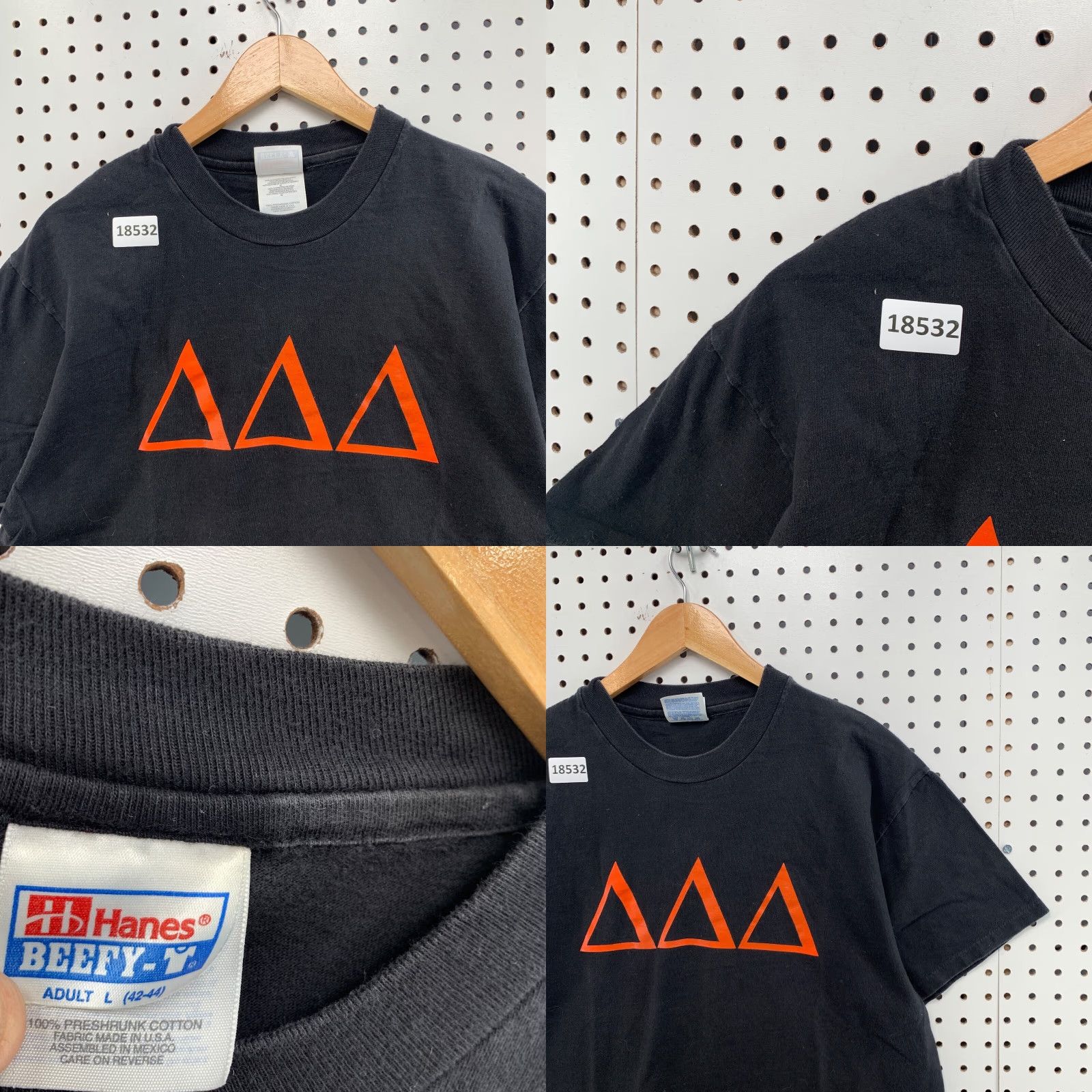 Hanes VINTAGE Hanes T-Shirt Crew Neck Short Sleeve Adult Large Black Horror 90s Stitch Cuphead Size US L / EU 52-54 / 3 - 8 Thumbnail