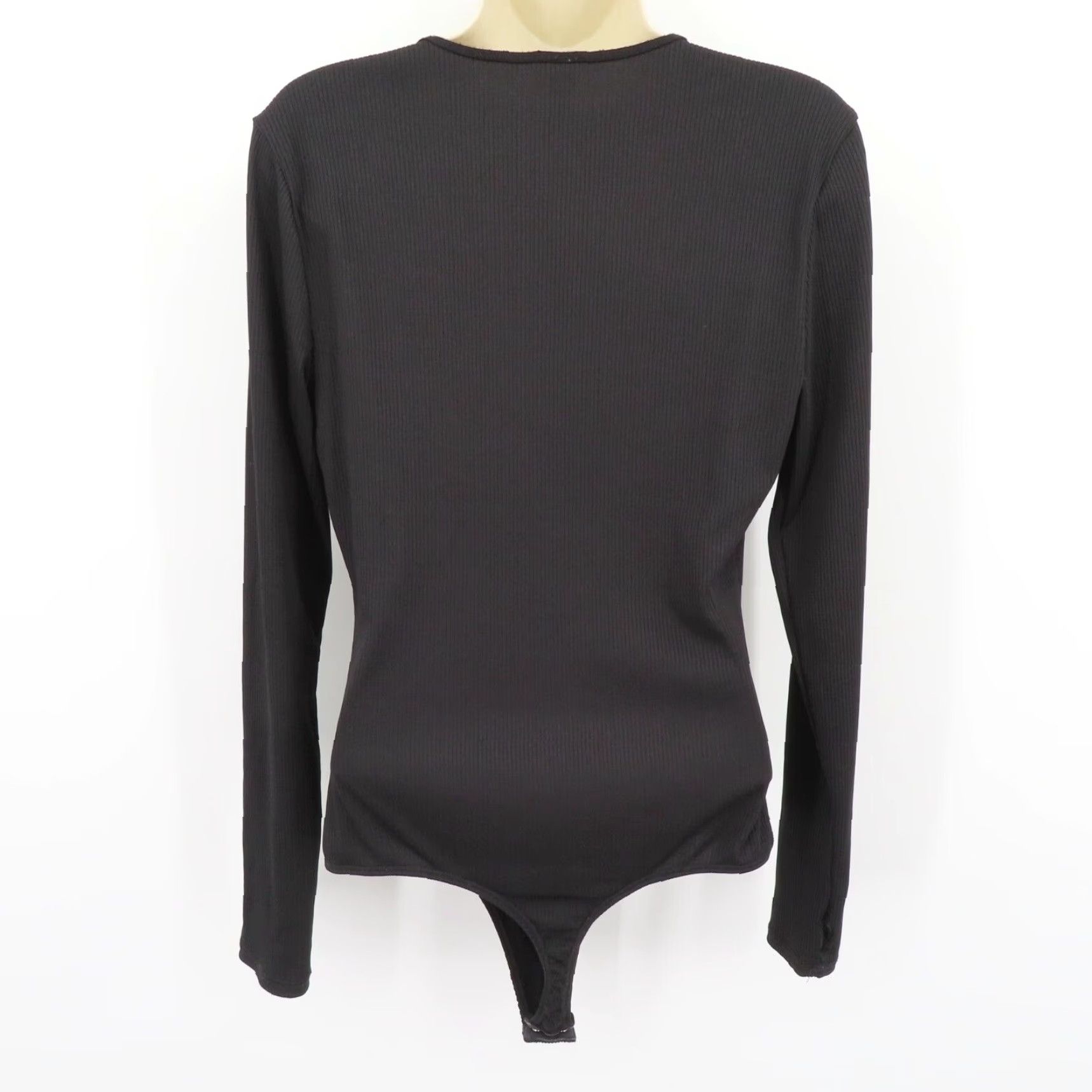Free People Free People Intimately Womens Large Solid Black Ribbed Long Sleeve Bodysuit Size L / US 10 / IT 46 - 5 Thumbnail