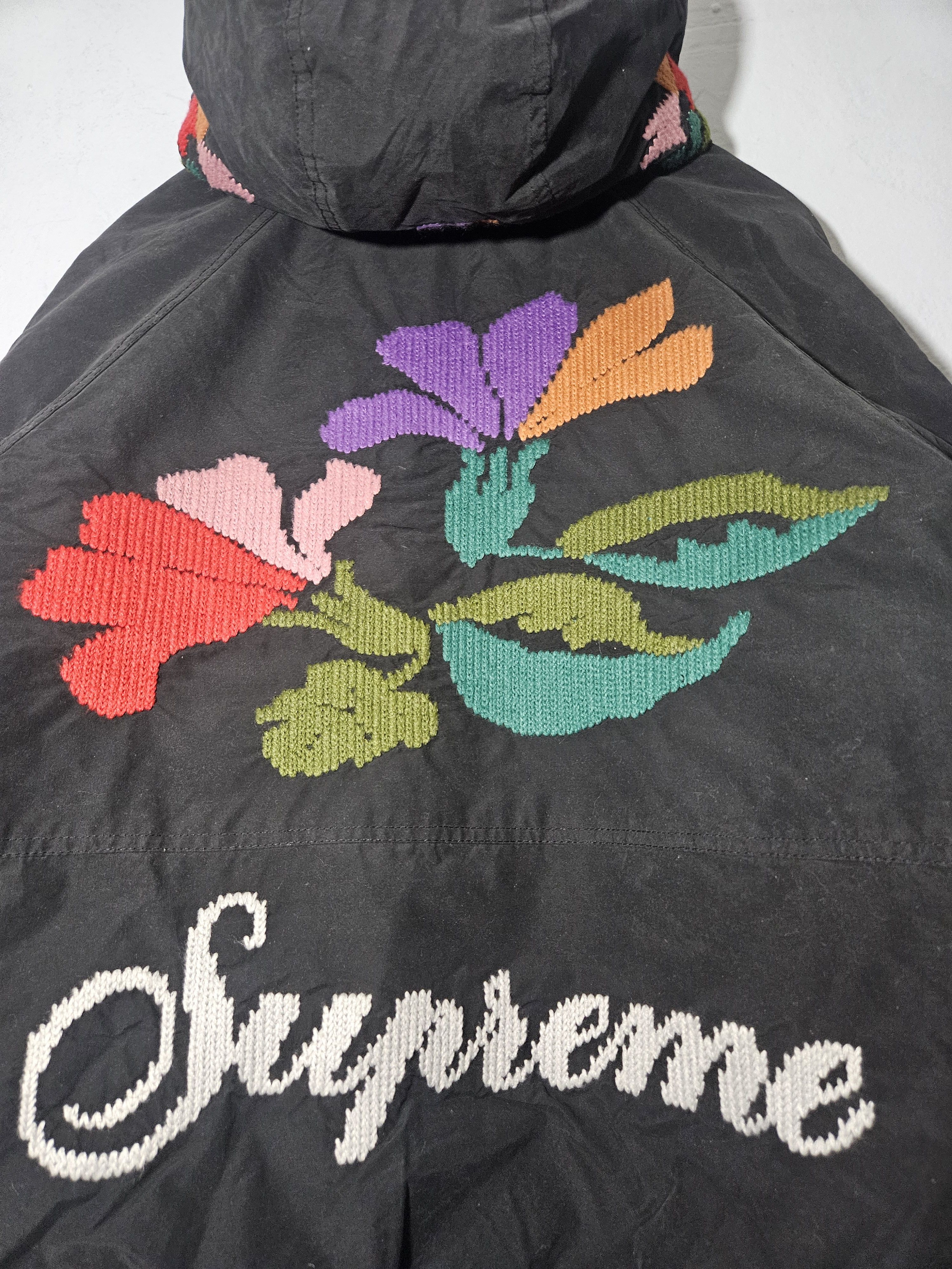 Supreme Supreme Oversized Needlepoint Quilted Black Hooded Jacket Size US S / EU 44-46 / 1 - 2 Thumbnail