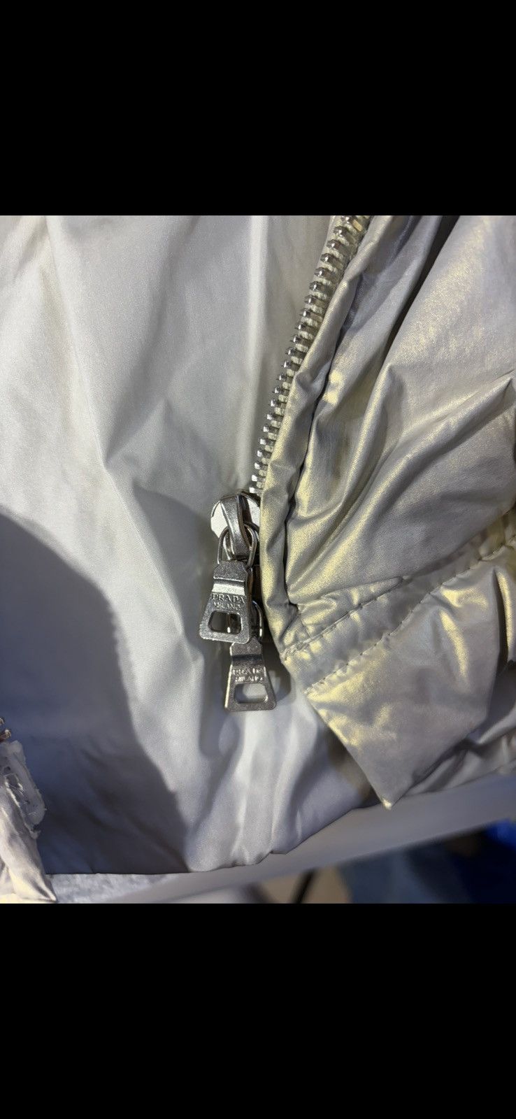 Prada Prada Silver Astro Moto Puffer Coat Size US M / EU 48-50 / 2 - 23 Thumbnail