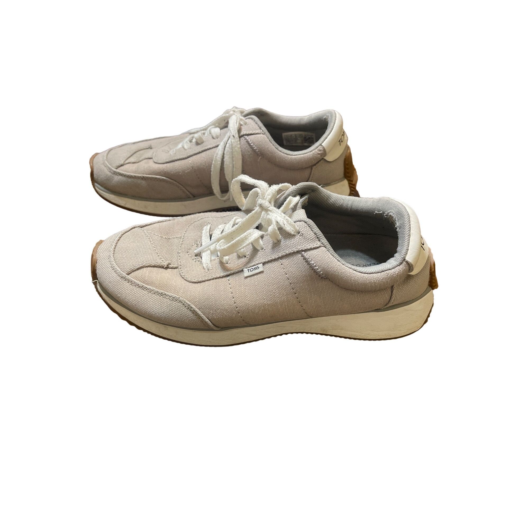 Toms Toms Womens Wyndon Sneakers Beige Canvas Casual Shoes Lace U Size US 7.5 / IT 37.5 - 2 Thumbnail