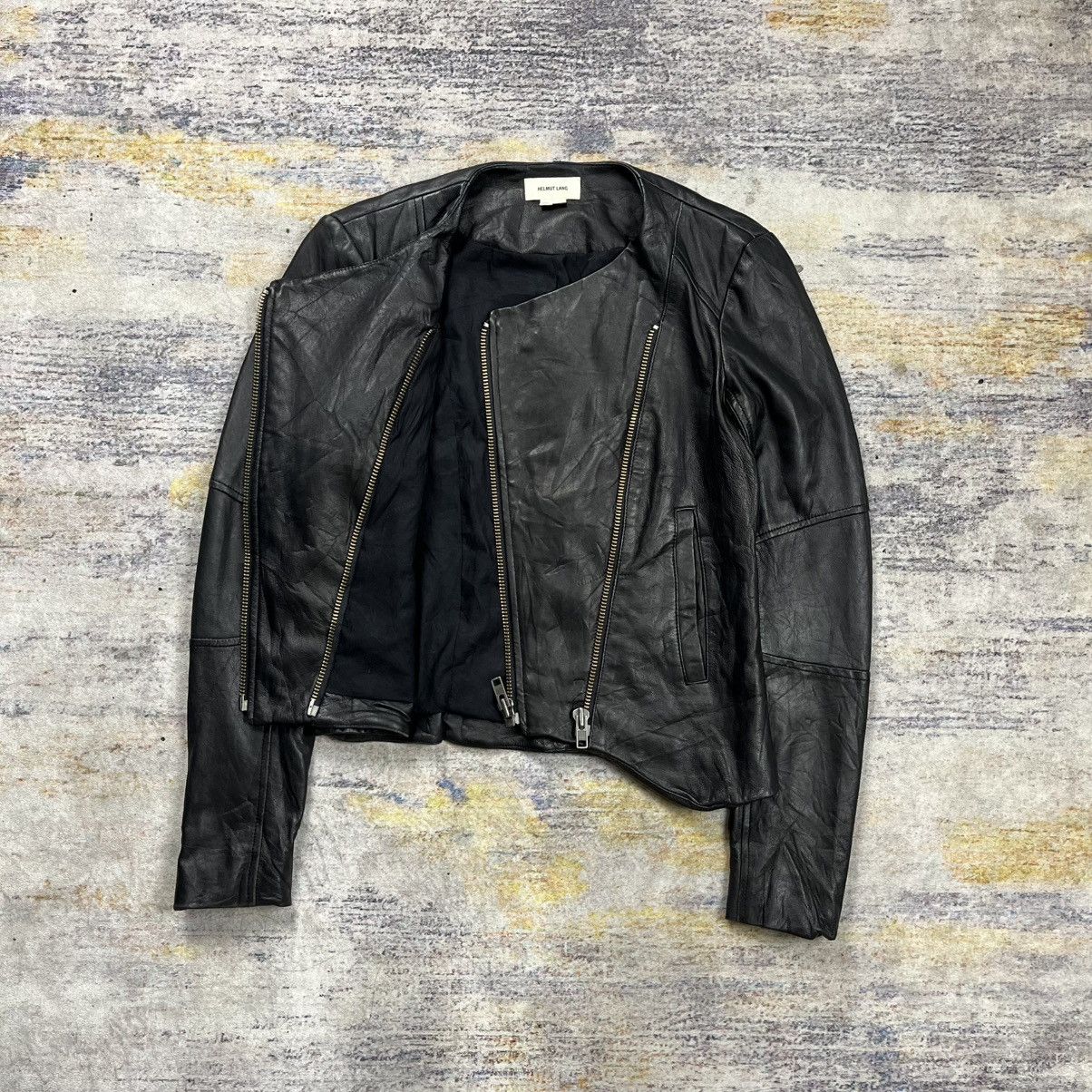 ジャケット・アウター HELMUT LANG A-2 cropped leather jacket Helmut Lang Articulated Leather Jacket in Black | FWRD
