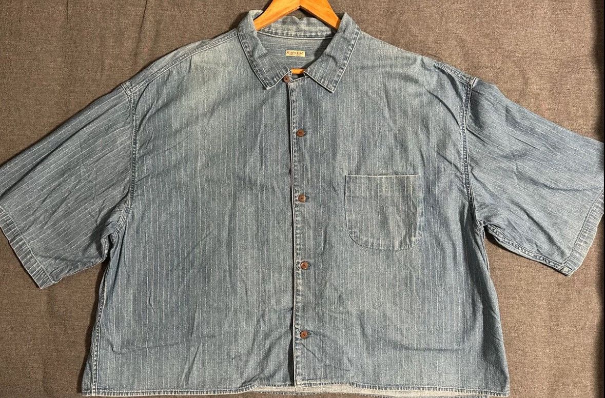 Kapital KAPITAL silhouette striped denim shirt 2412-Nextarrow Size US L / EU 52-54 / 3 - 4 Thumbnail
