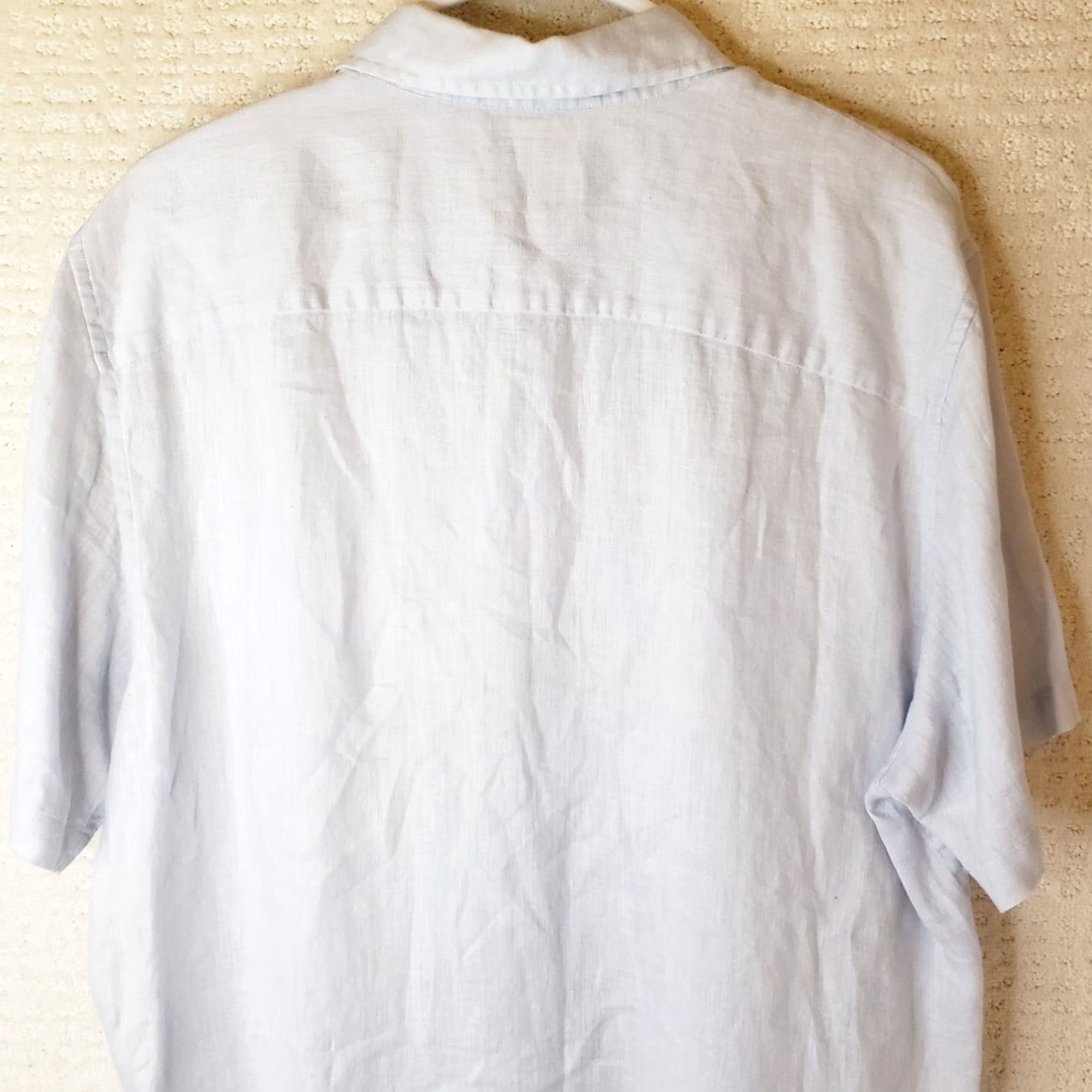 Calvin Klein Calvin Klein Linen Shirt Men's L Pale Blue Button Up Casual Short Sleeve Size US L / EU 52-54 / 3 - 5 Thumbnail