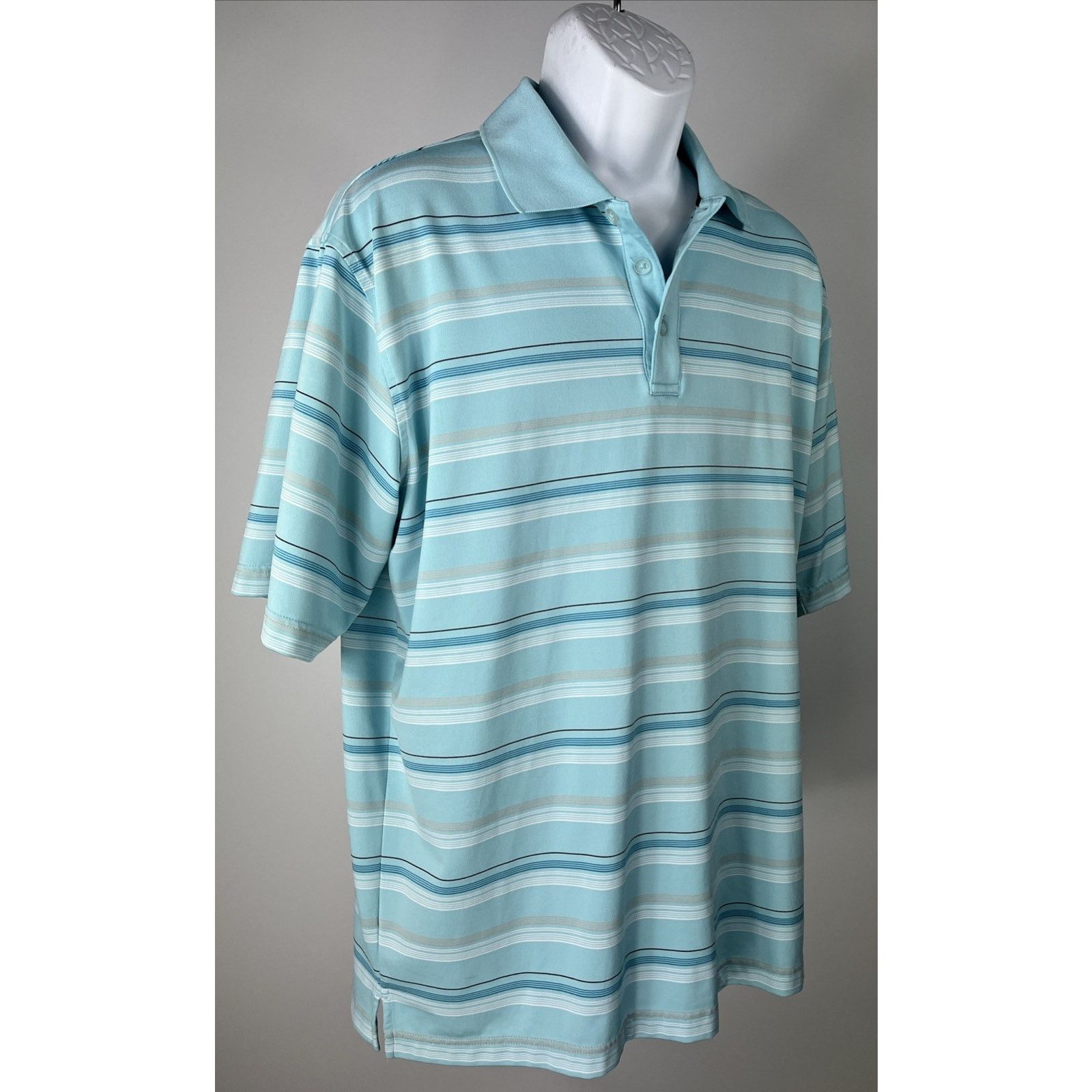 The Armoury Tommy Armour Men's Striped Dri Logic Golf Polo Shirt Size L Size US L / EU 52-54 / 3 - 2 Thumbnail