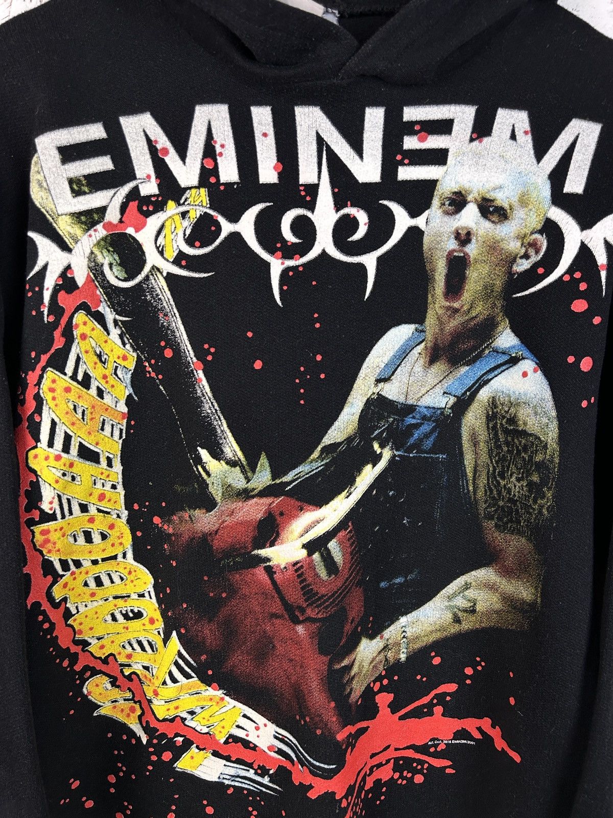 Band Tees 00s Vintage Eminem Chainsaw 2001 Marshall Matters Rap Hoodie Size US S / EU 44-46 / 1 - 2 Thumbnail