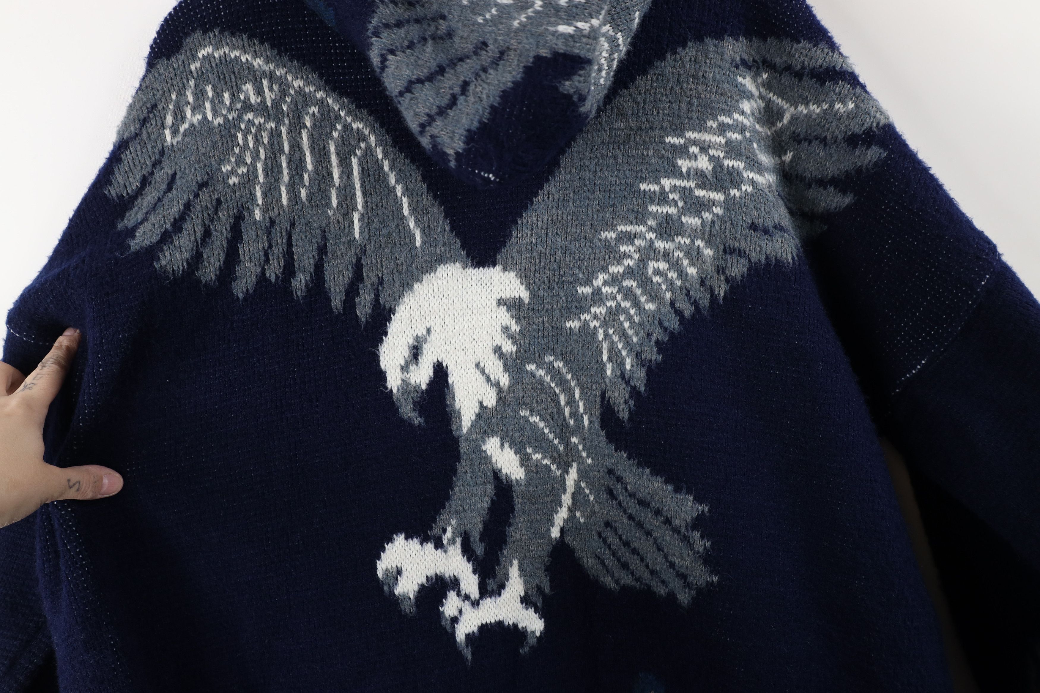 Vintage Vintage 90s Streetwear Eagle All Over Print Hoodie Jacket Size US L / EU 52-54 / 3 - 12 Thumbnail