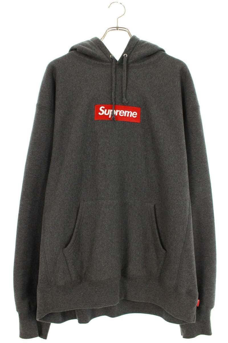 Supreme 21AW Box Logo Hooded Sweatshirt Gray Size XL