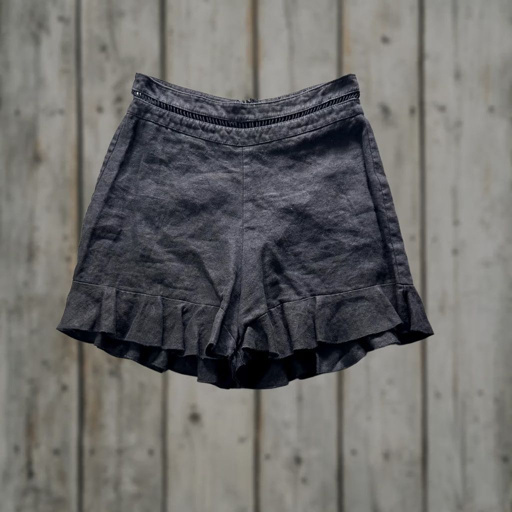 Karina Grimaldi Karina Grimaldi Shorts Womens M Black Ruffle Hem Lace Trim Chino Dressy Casual Party/Cocktail Summer Size 32" / US 10 / IT 46 - 1 Thumbnail