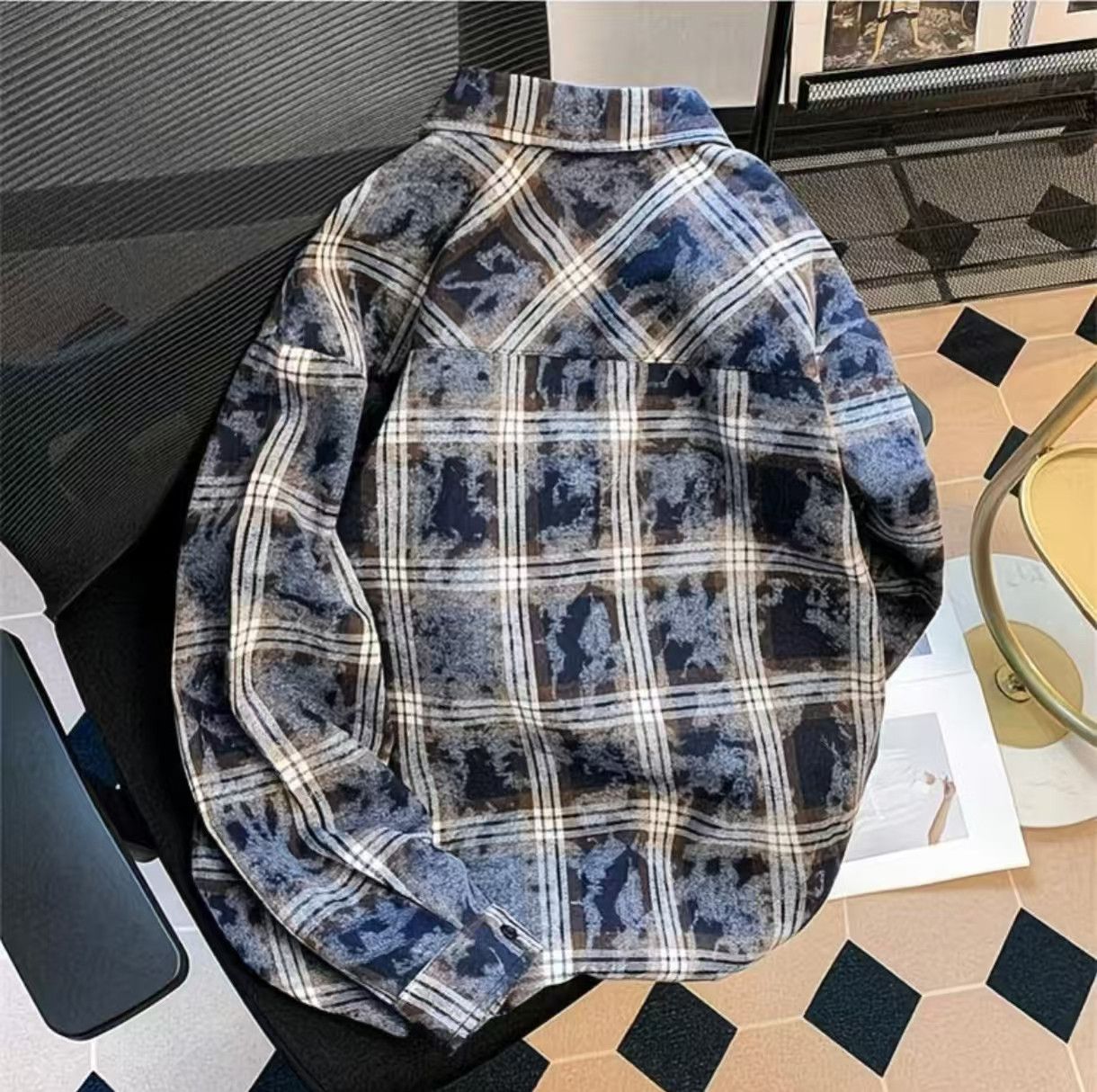 Vintage Vintage Tie-Dye Plaid Zip-Up Shirt Jacket Size M Size US M / EU 48-50 / 2 - 3 Thumbnail