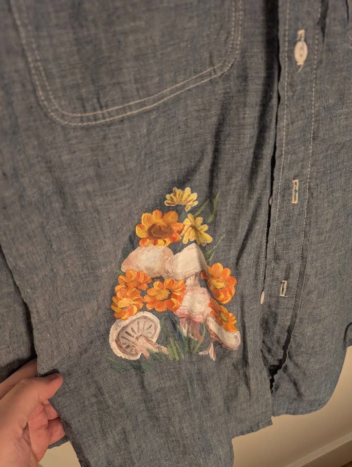 JCPenney 70s Vintage Painted Big Mac Work shirt Chambray Size US M / EU 48-50 / 2 - 3 Thumbnail