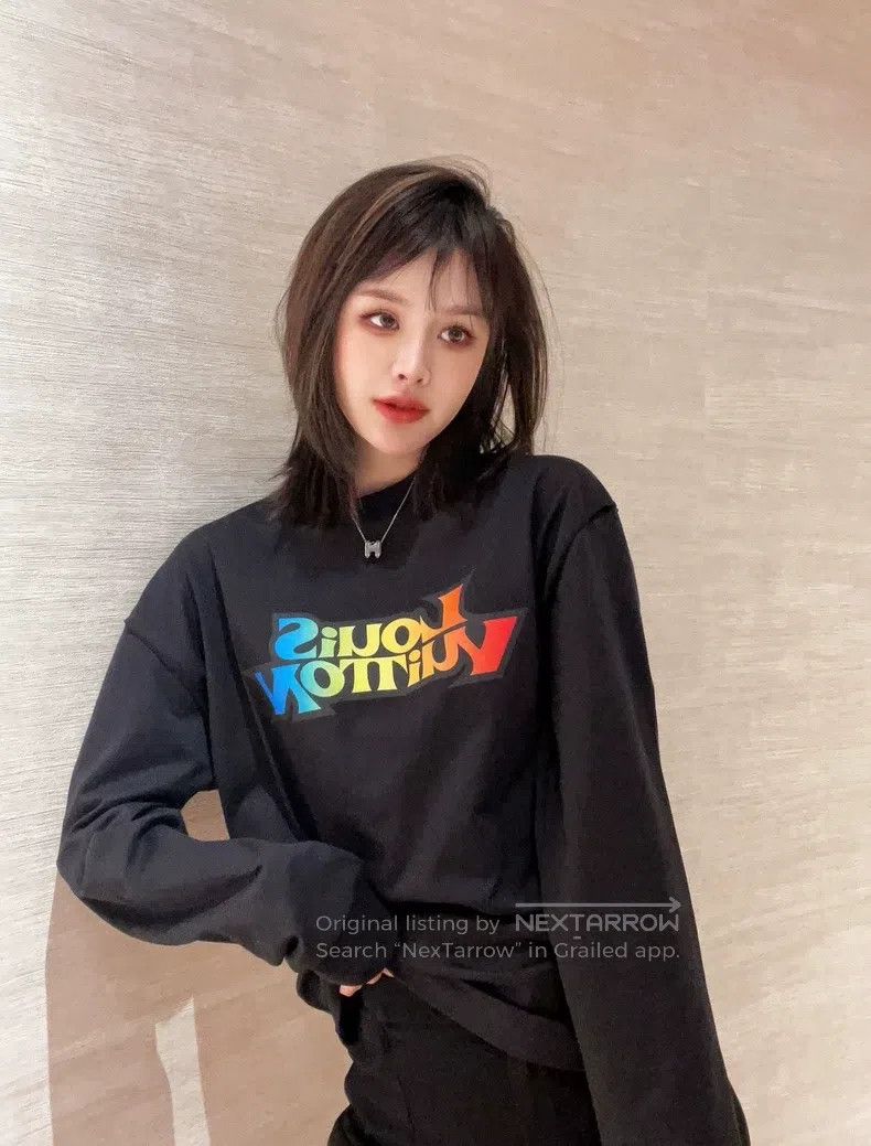 Louis Vuitton Louis Vuitton Color Letter Logo Print Crew Neck Long Sleev Size US L / EU 52-54 / 3 - 7 Thumbnail