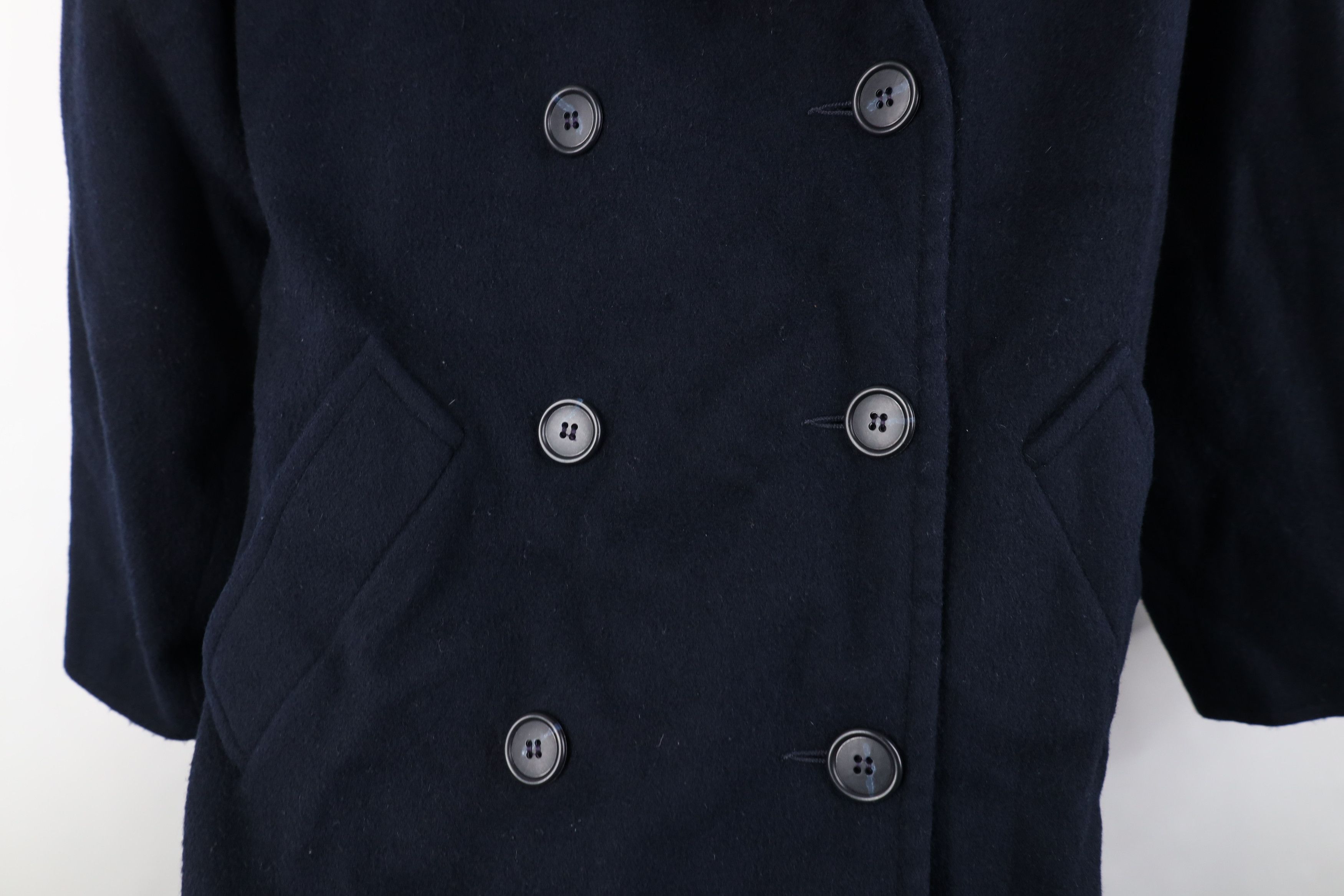 Vintage Vintage 90s Streetwear Breasted Peacoat Jacket Navy Blue Size L / US 10 / IT 46 - 5 Thumbnail