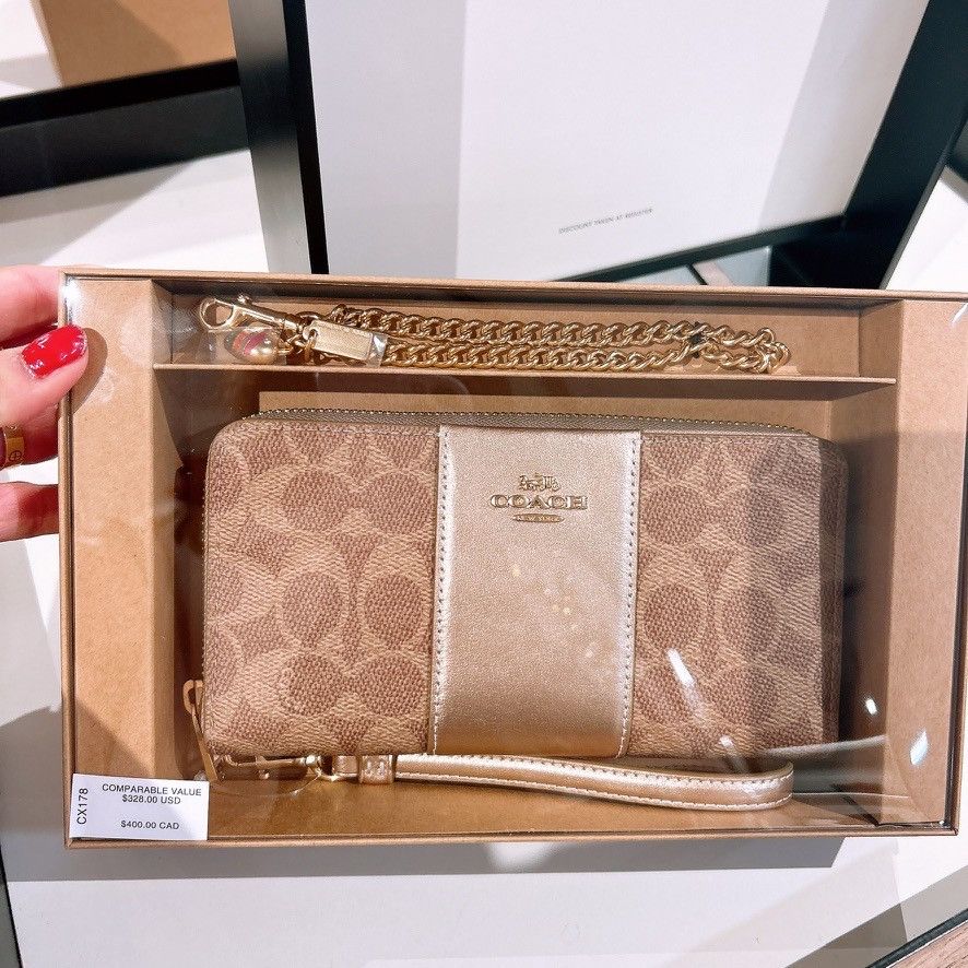 Coach Boxed Long Zip Around Wallet In Signature Canvas CX178 Size ONE SIZE - 2 Thumbnail
