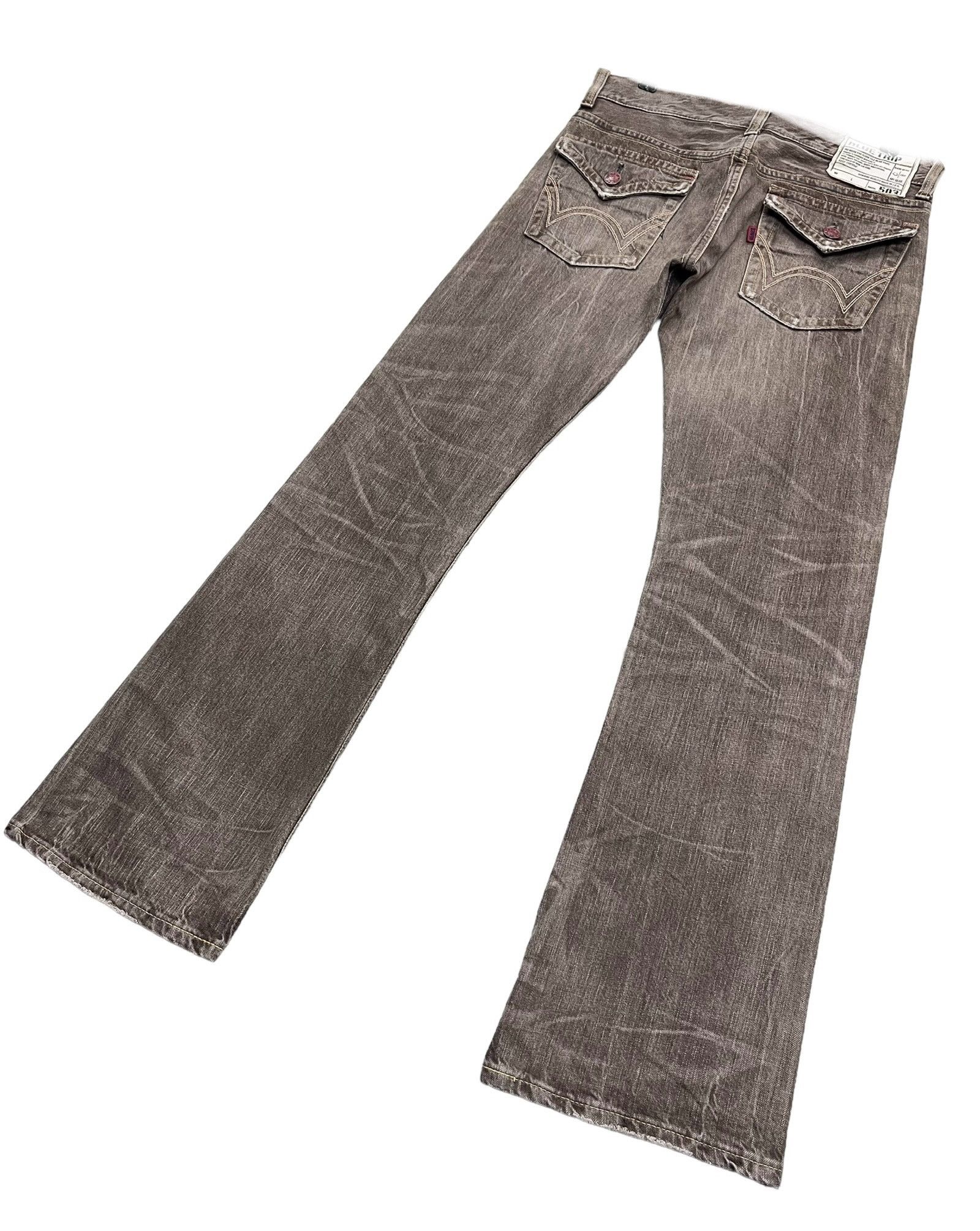 Edwin × If Six Was Nine 🔥Vintage EDWIN 503 FLARE Retro Punk Rare Brown Denim Pants Size US 31 - 5 Thumbnail