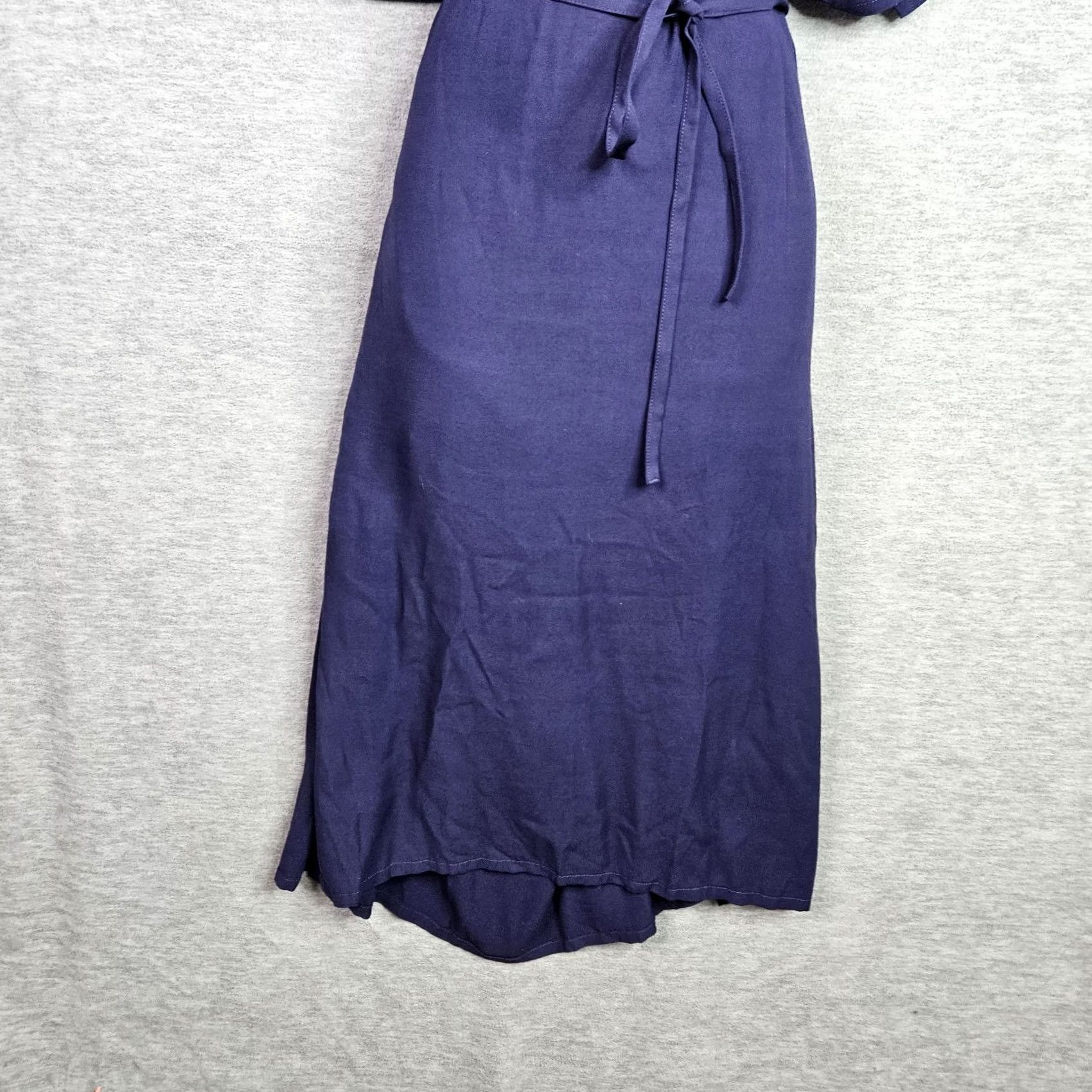 Vintage LIMI Feu Navy Blue Sleeveless Maxi Dress S Japanese Designer A-Line Solid Rayon Holiday Casual Women's Fashion Size S Size S / US 4 / IT 40 - 5 Thumbnail