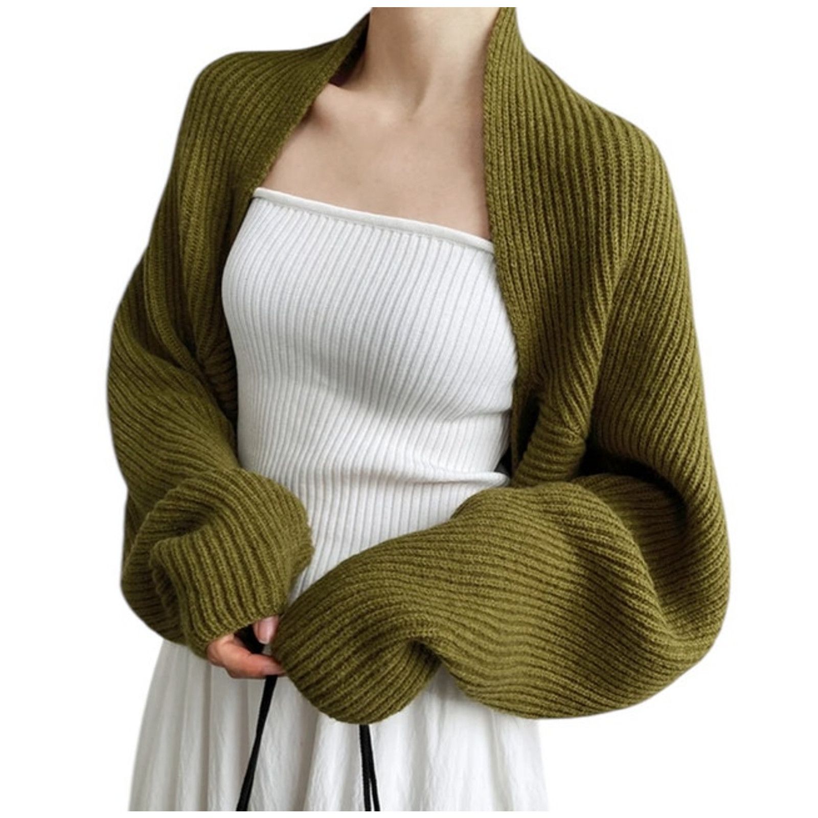 Other Commense Black Solid Open-Front Shrug Long Sleeve Sweater Size S / US 4 / IT 40 - 5 Thumbnail