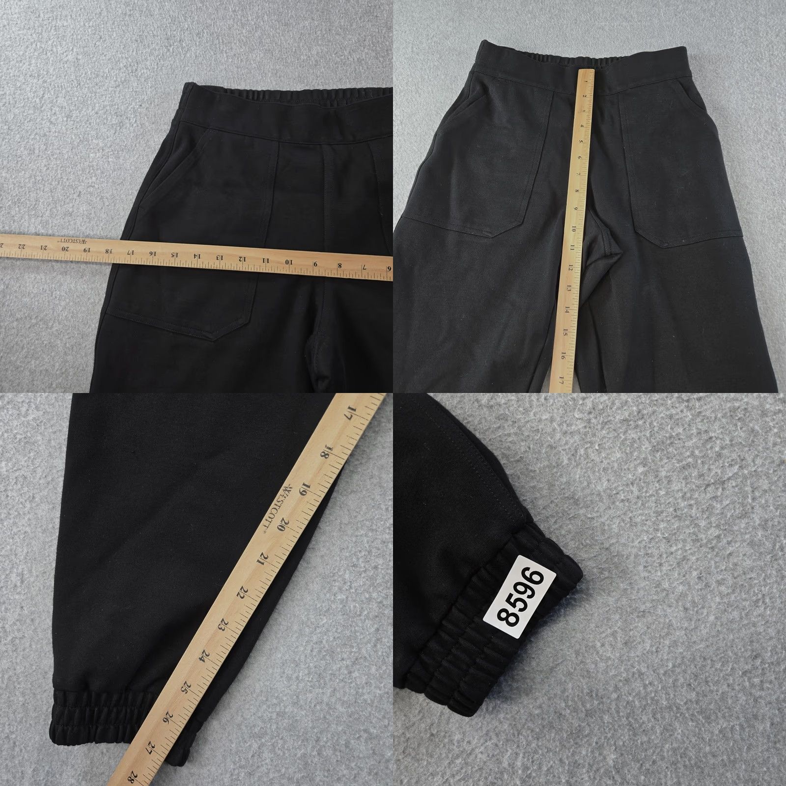 Spanx Spanx Pants Womens S Black Jogger Knit Pockets Elastic Waist Cuffed Pull On Size 28" / US 6 / IT 42 - 8 Thumbnail