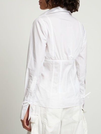 Saks Potts o1s22i1n0924 Clark Poplin Shirt in White Size L / US 10 / IT 46 - 3 Thumbnail