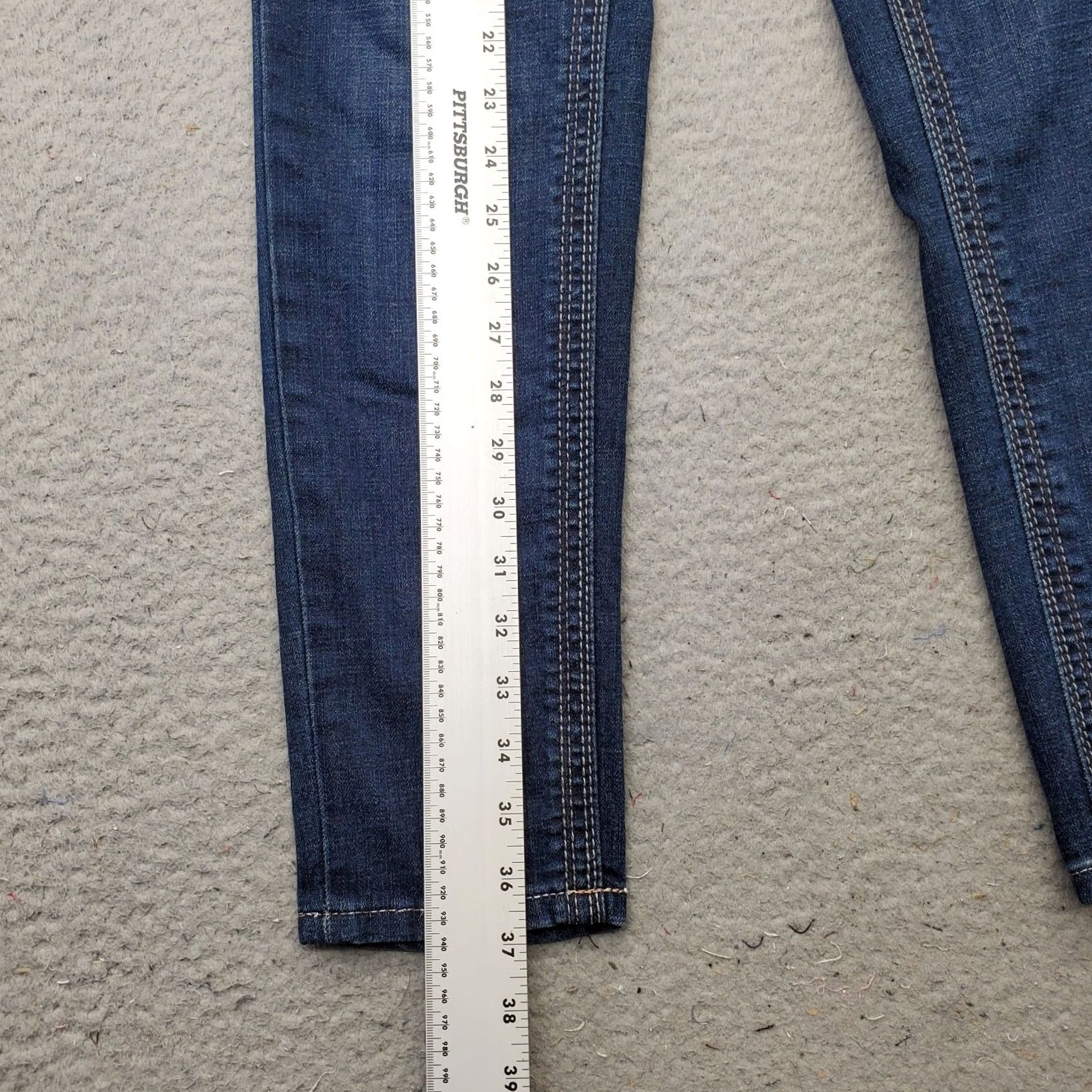 Vintage Seven7 Womens Crop Skinny Jeans Size 4 Blue Denim Mid Rise 29" Inseam 5-Pocket Denim Size 27" / US 4 / IT 40 - 3 Thumbnail