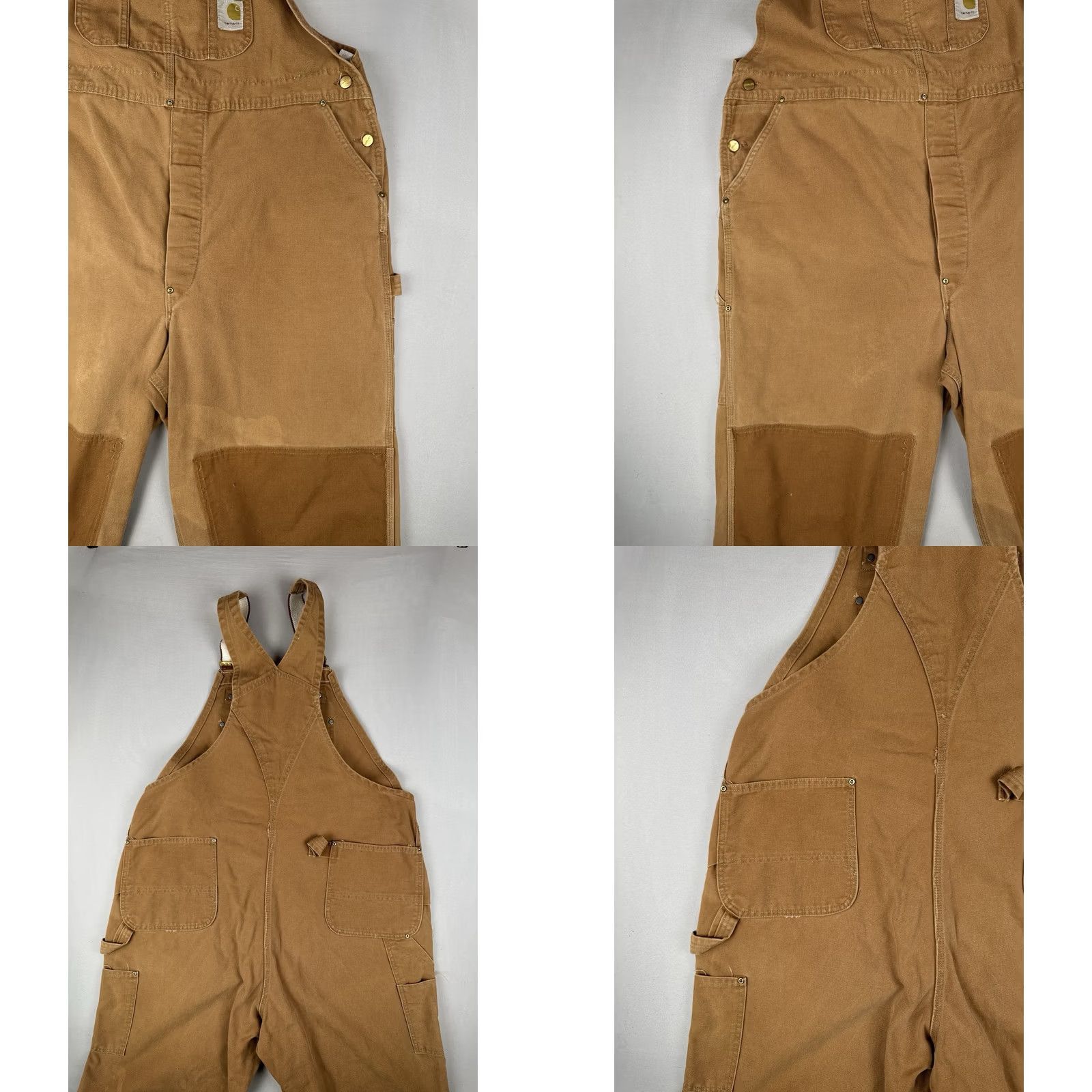 Carhartt VINTAGE Carhartt Union Made Double Knee Overalls USA Distressed Faded Workwear Brown 46 Mens Size US 30 / EU 46 - 9 Thumbnail