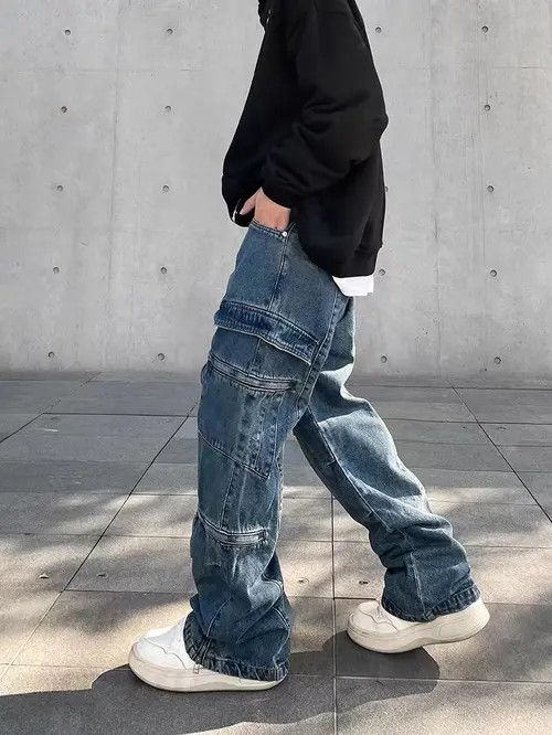 VIBE High street multi-pocket zipper work jeans Size US 32 / EU 48 - 4 Thumbnail
