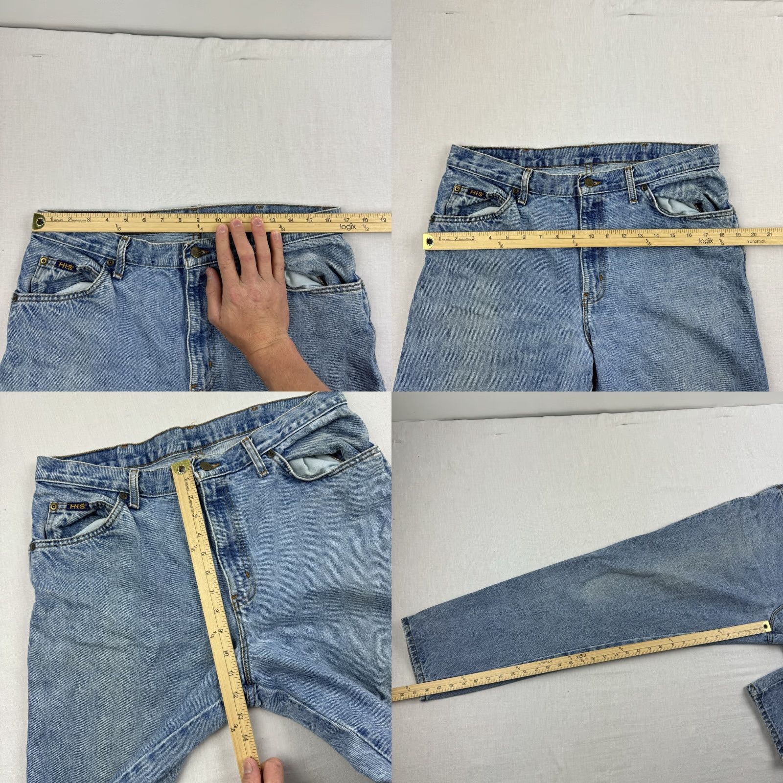 Denime VINTAGE H.I.S Jeans 36x32 Blue Denim Straight 90s Grunge Mens Pants Adult Size US 36 / EU 52 - 8 Thumbnail