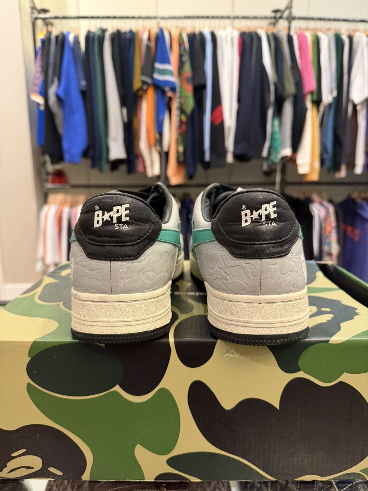 Bape Bathing Ape Bape Sta Low Grey Green' Size US 9 / EU 42 - 3 Thumbnail