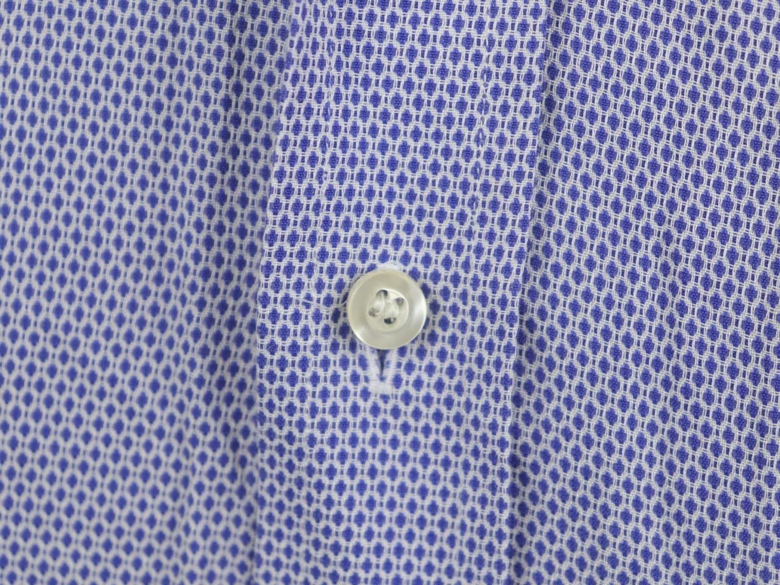 Designer Boggi Milano Blue Geometric Button-Up Shirt Size 38 Size US M / EU 48-50 / 2 - 4 Thumbnail
