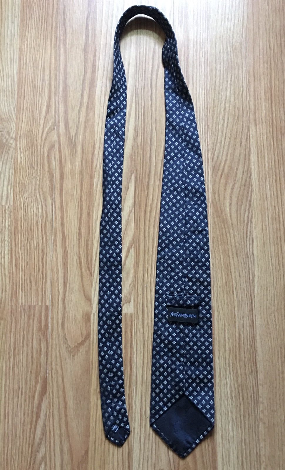 Vintage × Yves Saint Laurent Yves Saint Laurent Blue Vintage Designer Silk Mens Neck Tie Size ONE SIZE - 5 Thumbnail