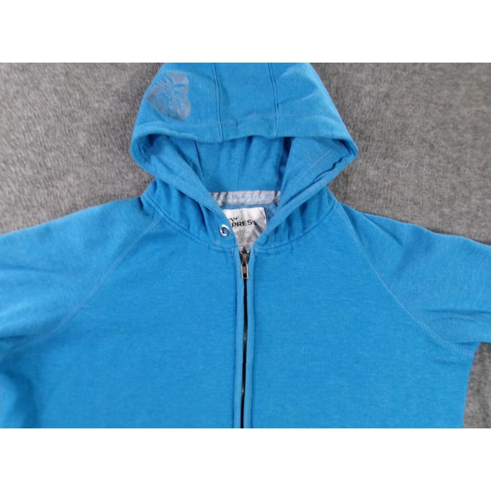 Express Love Express Hoodie Women XL Blue Full Zip Sweatshirt Casual Everyday 90s Outdoor Sports Size XL / US 12-14 / IT 48-50 - 2 Thumbnail