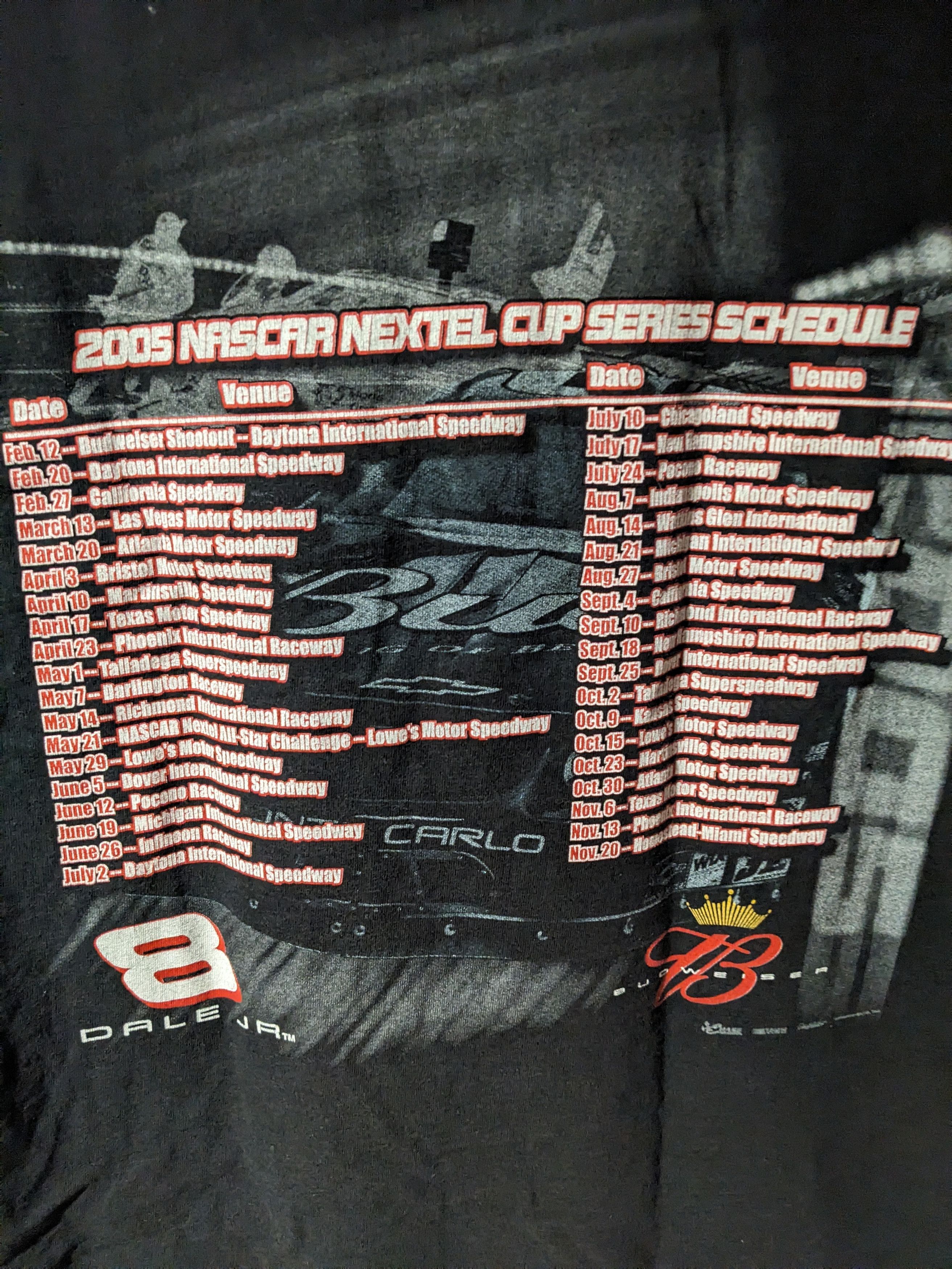 NASCAR × Vintage Vintage 2005 Nascar Nextel Cup Series Black Large T-Shirt Size US L / EU 52-54 / 3 - 8 Thumbnail