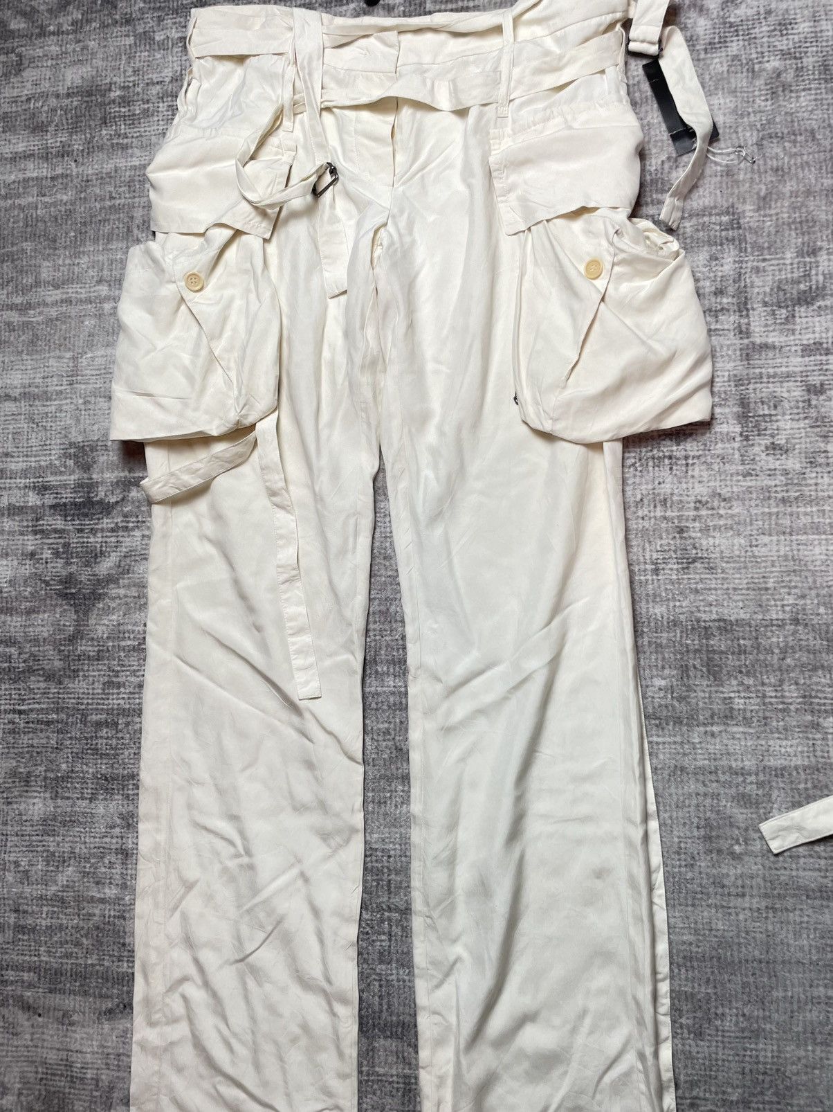 Ann Demeulemeester Ann Demeulemeester Silk Cargo Bondage Pants Size US 32 / EU 48 - 14 Thumbnail