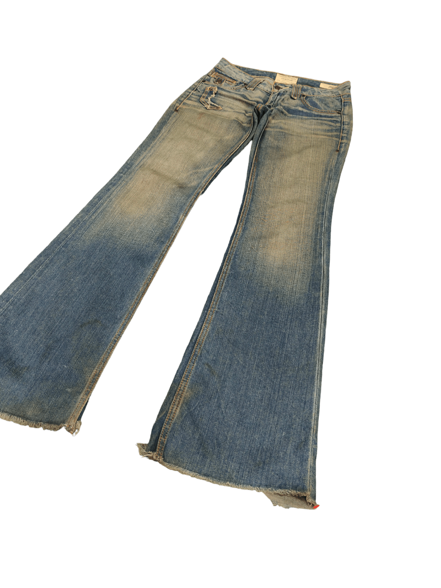 If Six Was Nine Flare Jeans Taverniti Release Hem Distress Boot Cut Low Rise Size US 27 - 1 Thumbnail