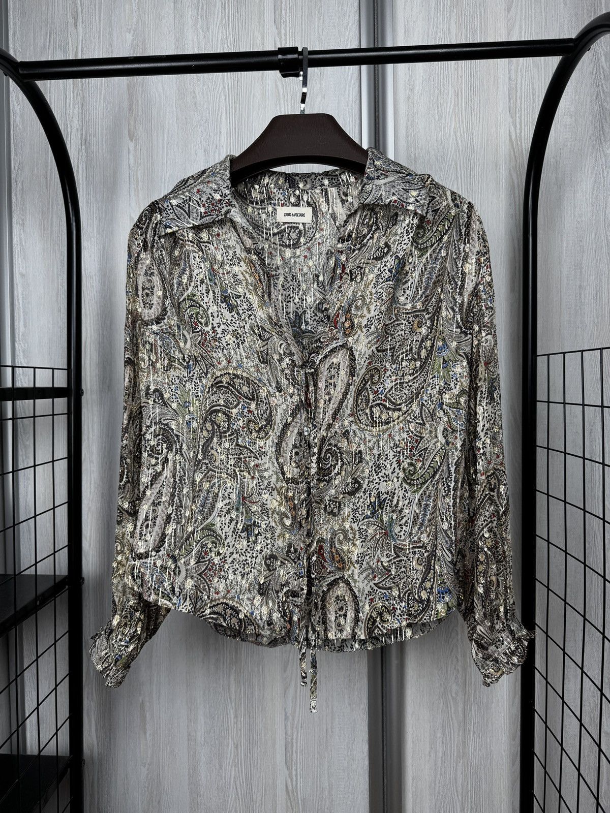 Zadig & Voltaire Zadig & Voltaire Tilan Lurex Peacoc Glitter Shirt Blouse Size S / US 4 / IT 40 - 1 Thumbnail