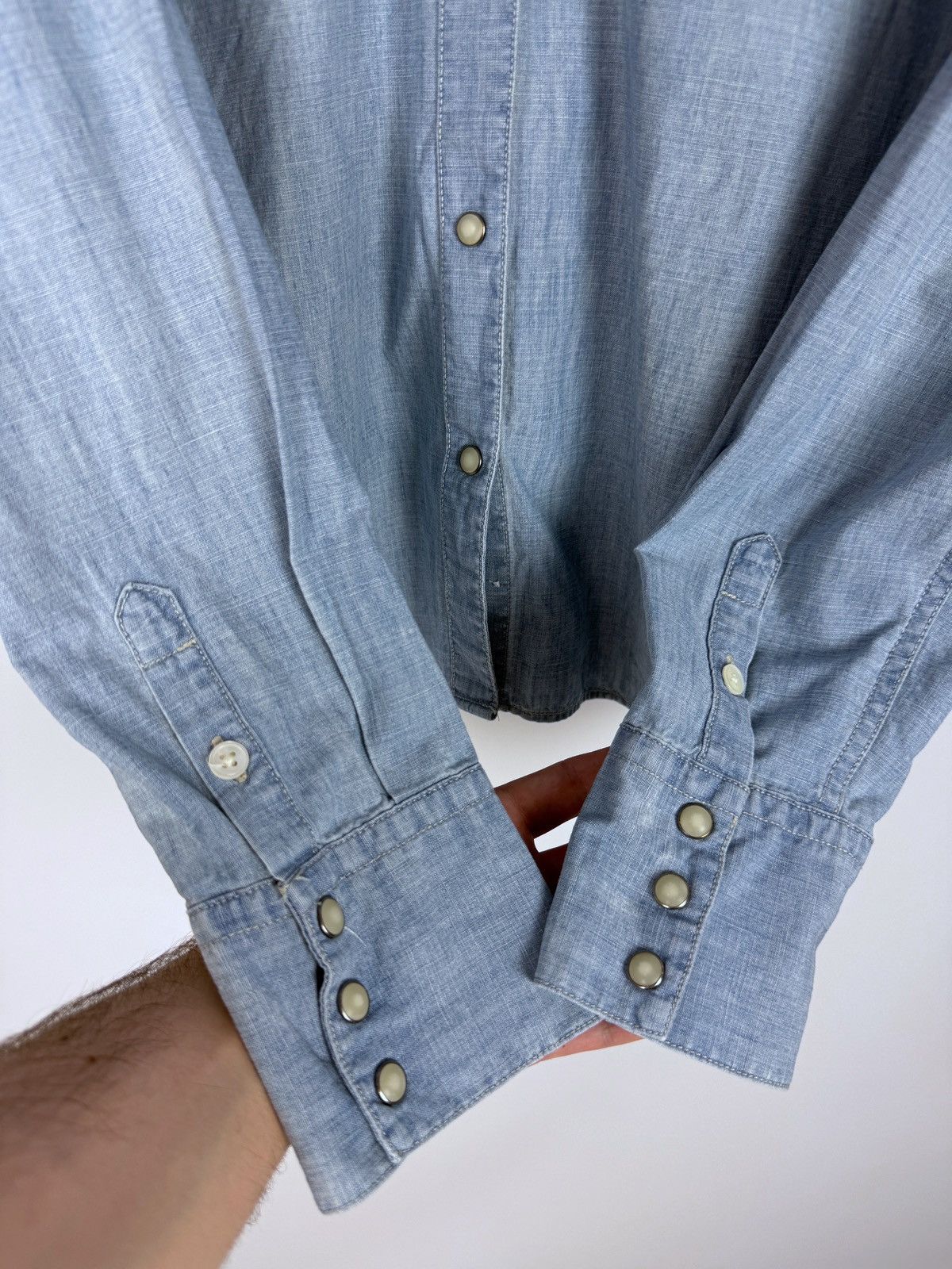 Polo Ralph Lauren Y2K Vintage Polo Jeans Denim Pearl Snap Western Shirt L/XL Size XL / US 12-14 / IT 48-50 - 6 Thumbnail