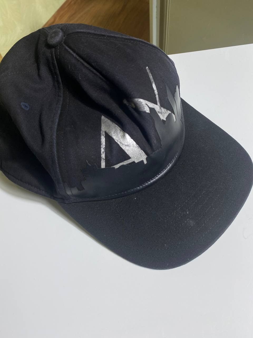 Armani × Giorgio Armani × Vintage AJ Armani Jeans vintage denim baseball cap distressed Size ONE SIZE - 2 Thumbnail